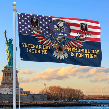 US Seabees Custom Grommet Flag VPVC106809, Gifts For Seabees Veteran, Best Gifts On Father's Day, Armed Forces Day, Independence Day, Veterans Day.