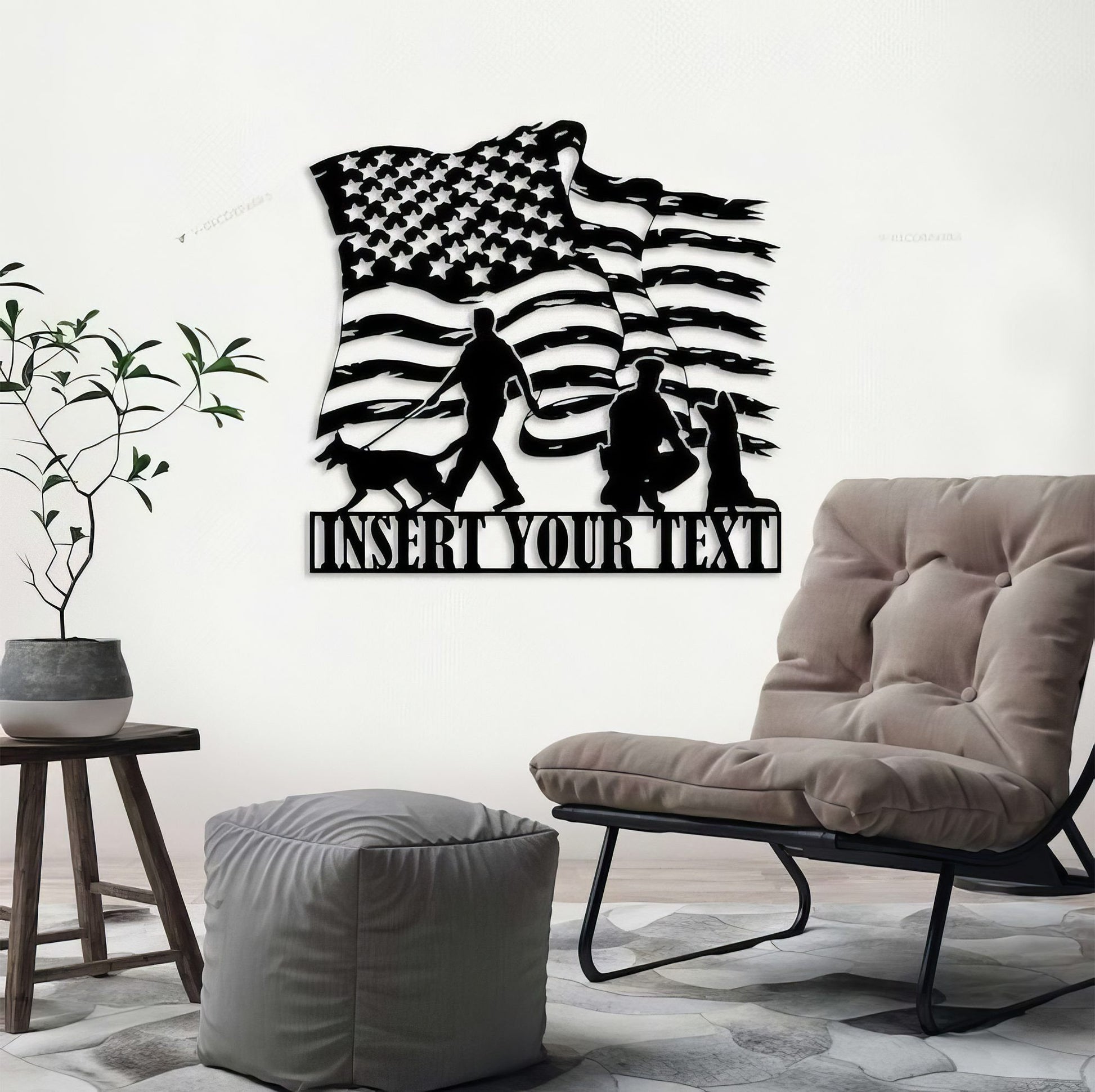 Premium Custom US Veteran Metal Signs VPVC901106, Gifts For US Veterans, Police Officer & K9 Dog Sign Independence Day Veteran Day Patriotic Decor