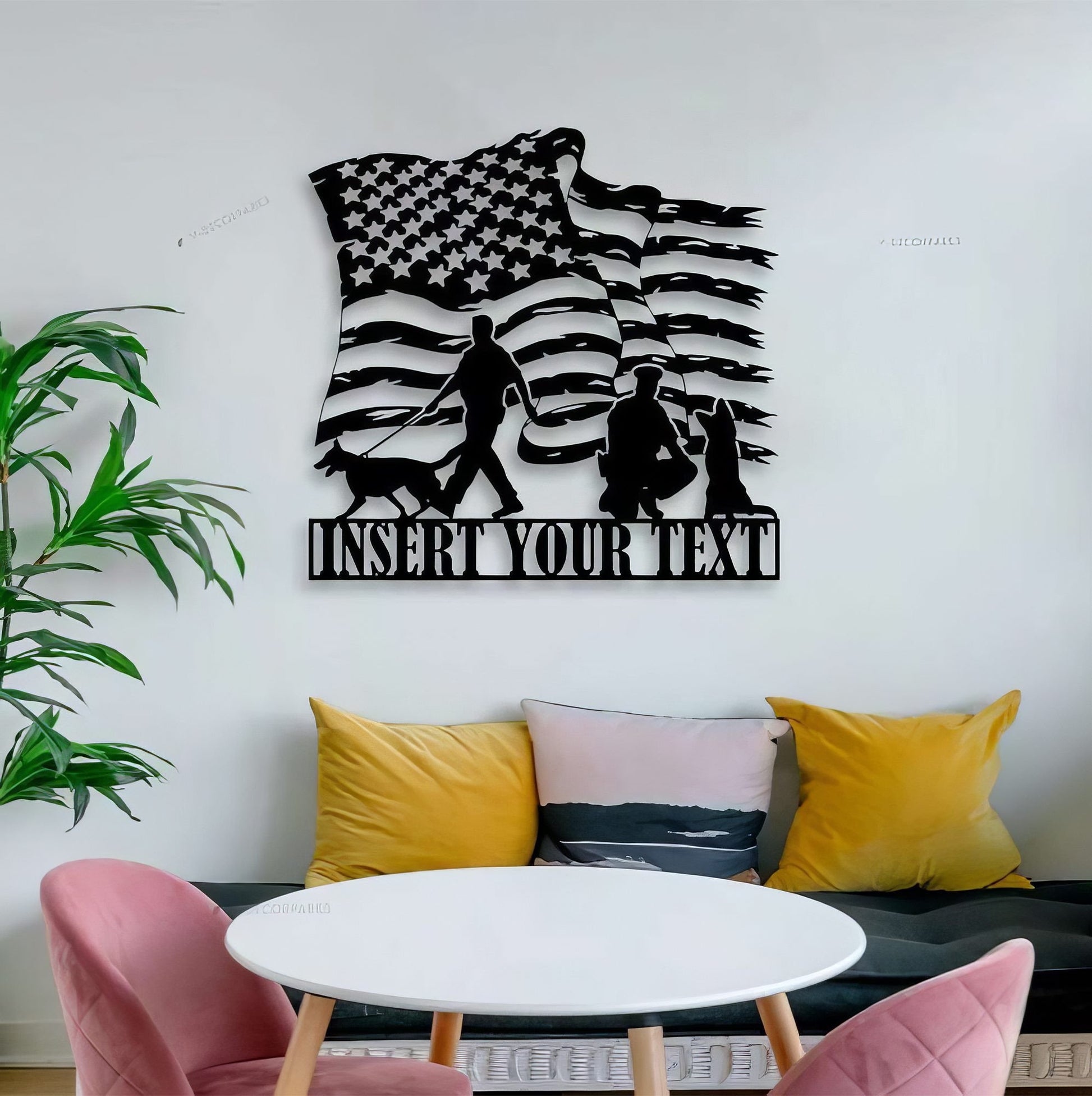 Premium Custom US Veteran Metal Signs VPVC901106, Gifts For US Veterans, Police Officer & K9 Dog Sign Independence Day Veteran Day Patriotic Decor