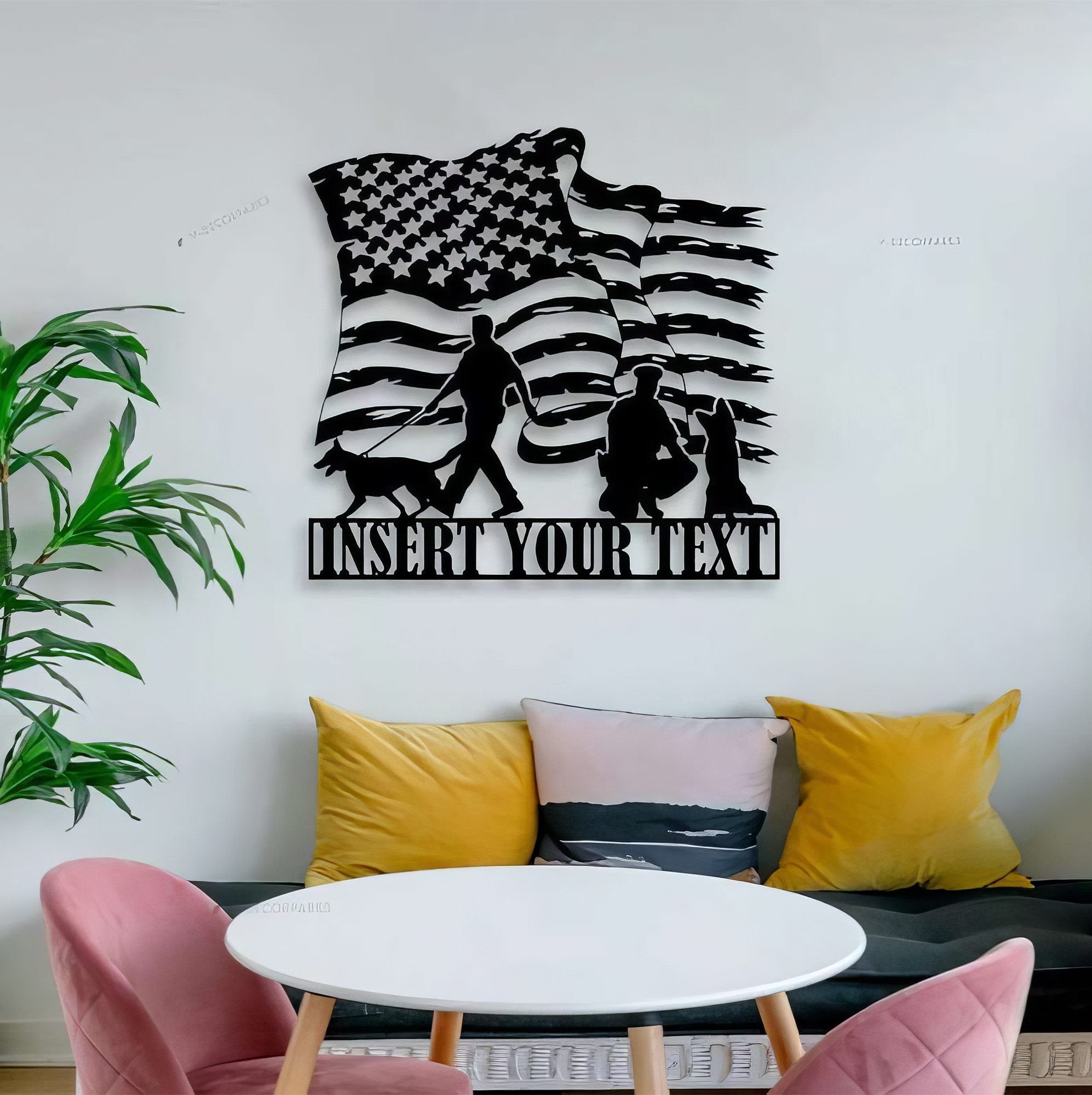 Premium Custom US Veteran Metal Signs VPVC901106, Gifts For US Veterans, Police Officer & K9 Dog Sign Independence Day Veteran Day Patriotic Decor