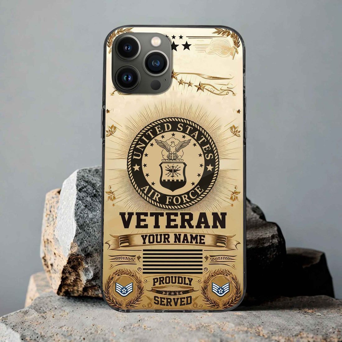 Unique Custom Name, Rank, USAF Phone Case VPVC501604, Gifts For Air Force Veteran, Gifts For Dad, For Husband, Best Gifts On Father's Day, Independence Day, Veterans Day.