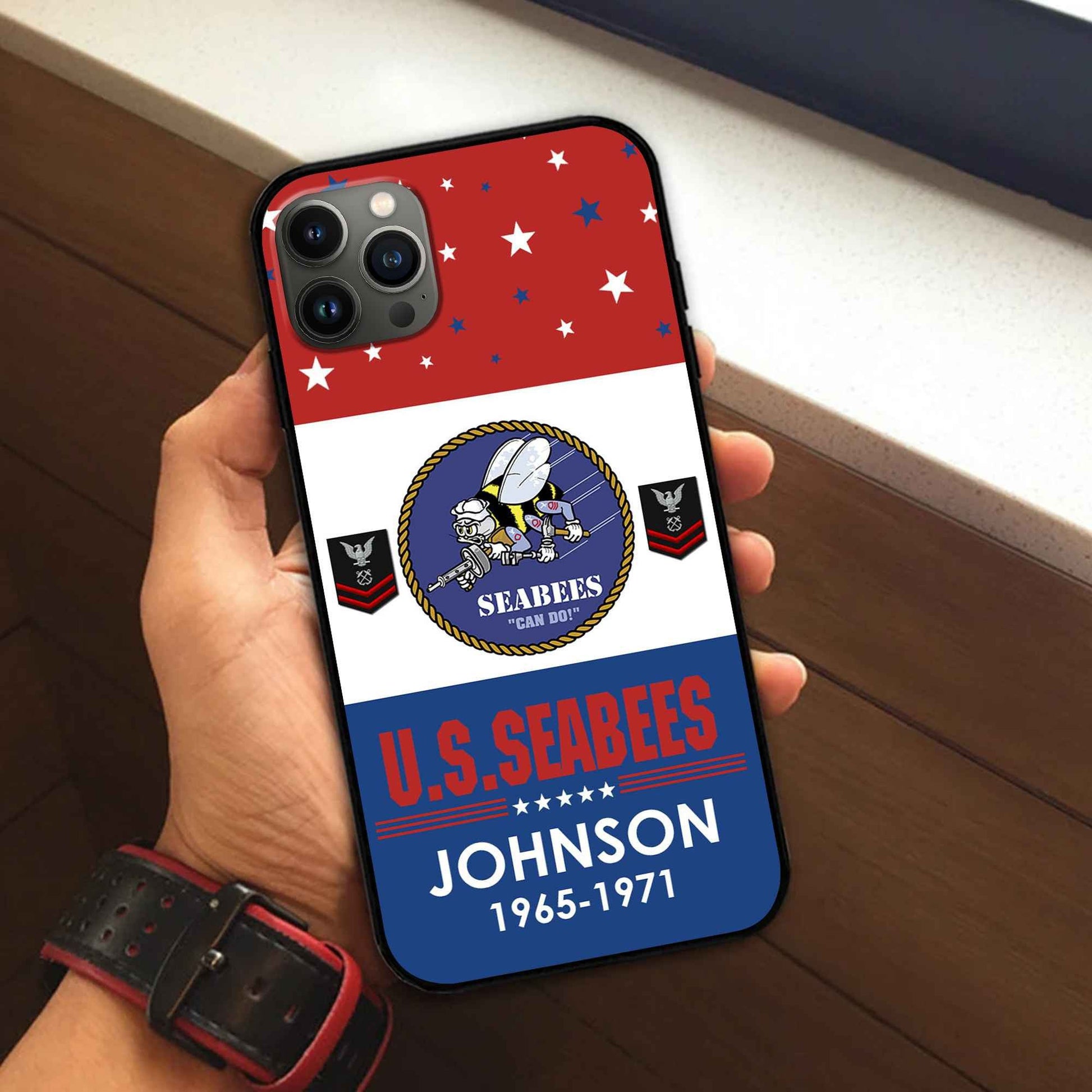 US Seabees Custom Phone Case VPVC501809, Gifts For Seabees Veteran, Best Gifts On Father's Day, Armed Forces Day, Independence Day, Veterans Day.