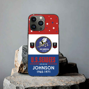 US Seabees Custom Phone Case VPVC501809, Gifts For Seabees Veteran, Best Gifts On Father's Day, Armed Forces Day, Independence Day, Veterans Day.