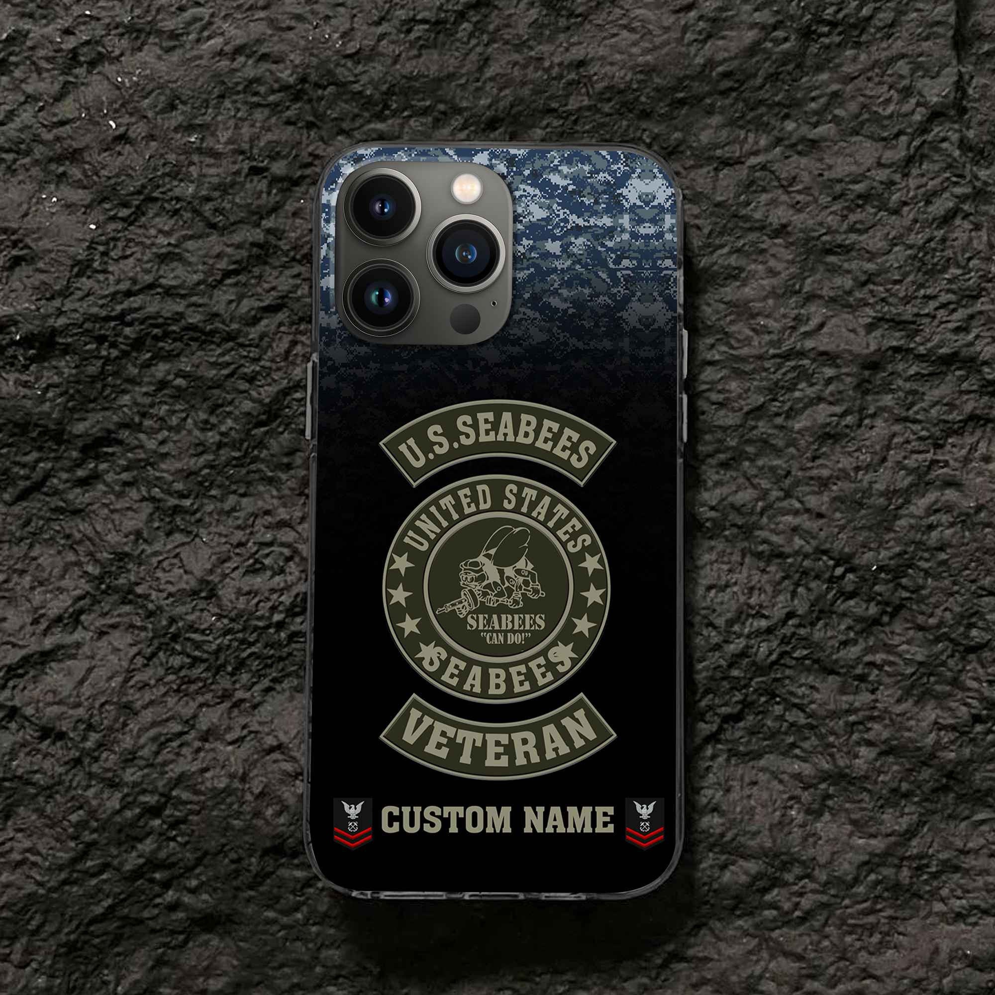 US Seabees Custom Phone Case VPVC502409, Gifts For Seabees Veteran, Best Gifts On Father's Day, Armed Forces Day, Independence Day, Veterans Day.