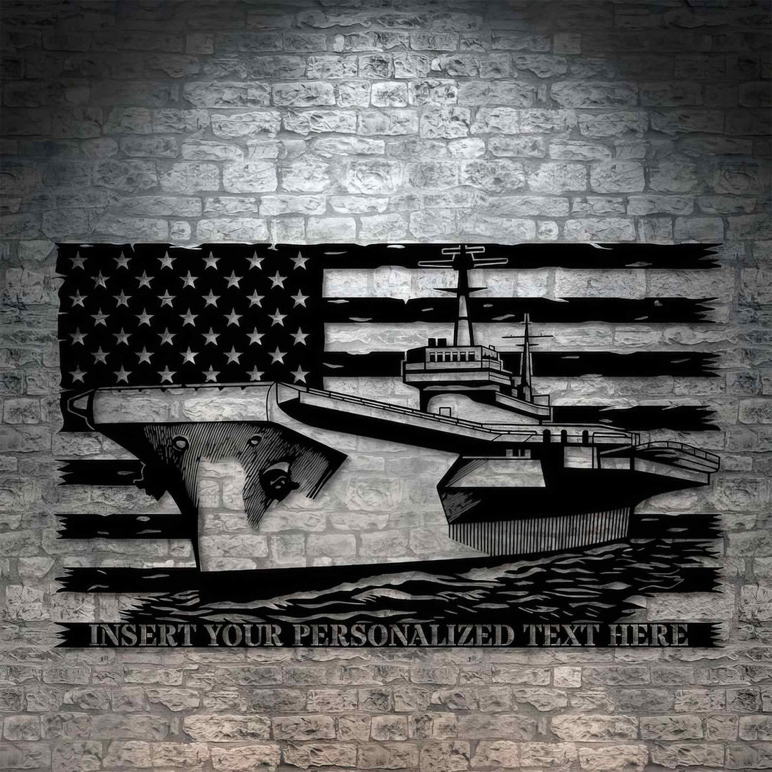 Premium Custom US Veteran Metal Signs VPVC901124, Gifts For Veteran, US Battleship Sign Aircraft Carrier Navy Veteran Day Patriotic Decor Gift