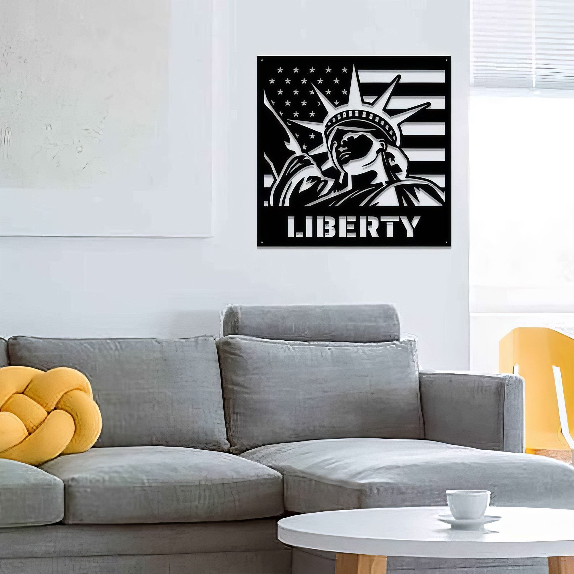 Premium US Veteran Metal Signs VPVC901146, Gifts For US Veterans, USA Freedom Lady Liberty Sign Independence Day Veteran Day Patriotic Decor