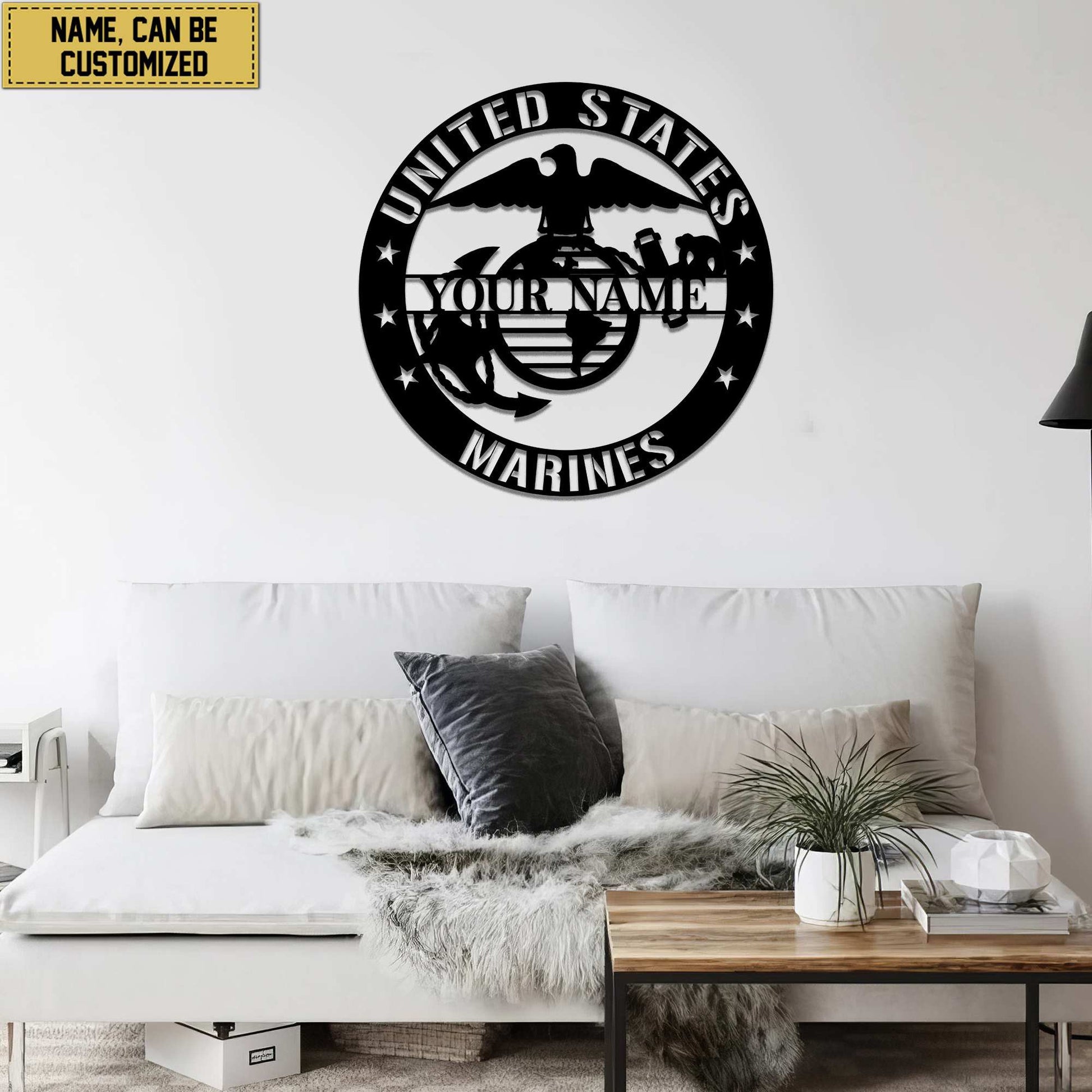 Premium Custom USMC Veteran Metal Signs VPVC900703, Gifts For Marine Veteran, Best Gifts On Father's Day, Armed Forces Day, Independence Day, Veterans Day.