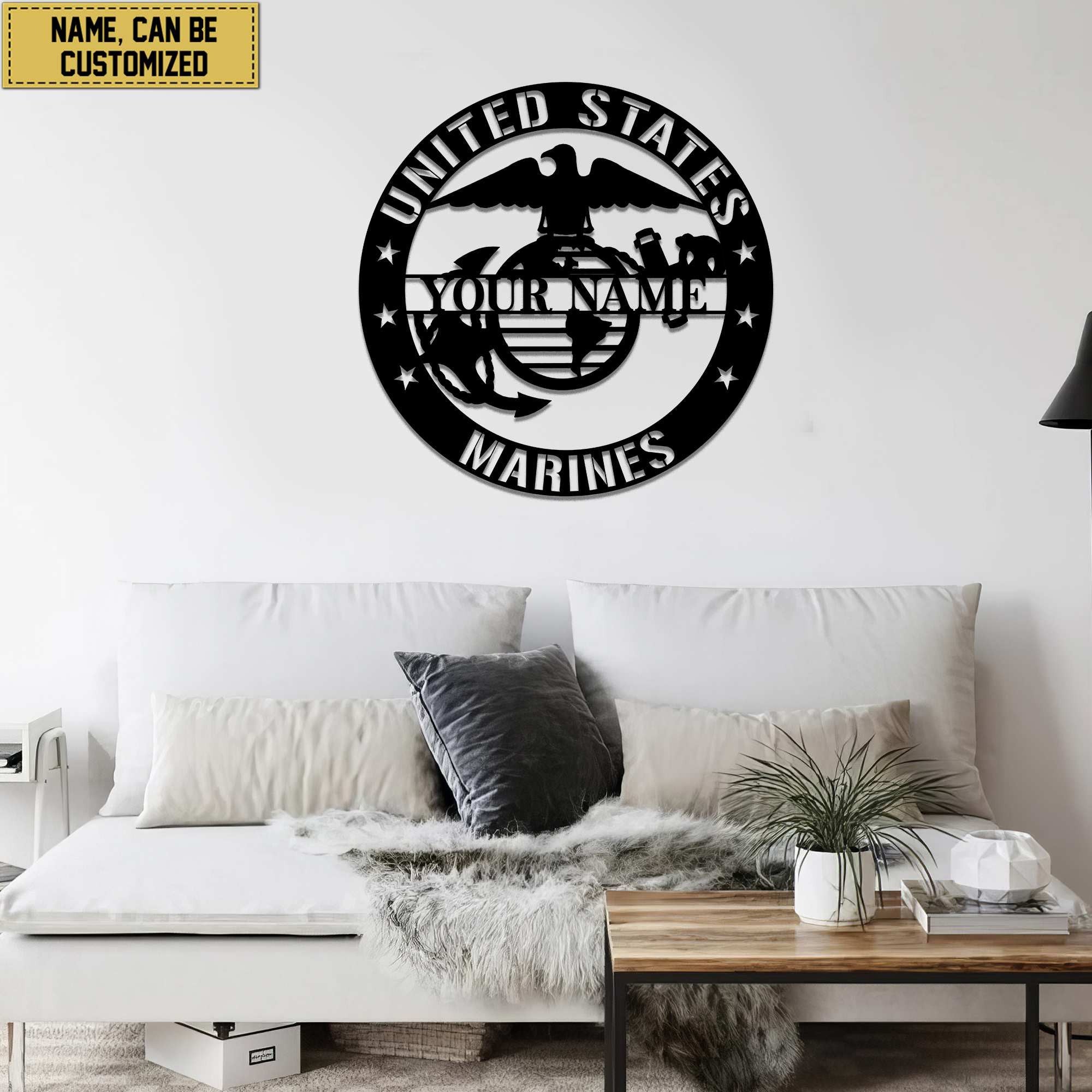 Premium Custom USMC Veteran Metal Signs VPVC900703, Gifts For Marine Veteran, Best Gifts On Father's Day, Armed Forces Day, Independence Day, Veterans Day.