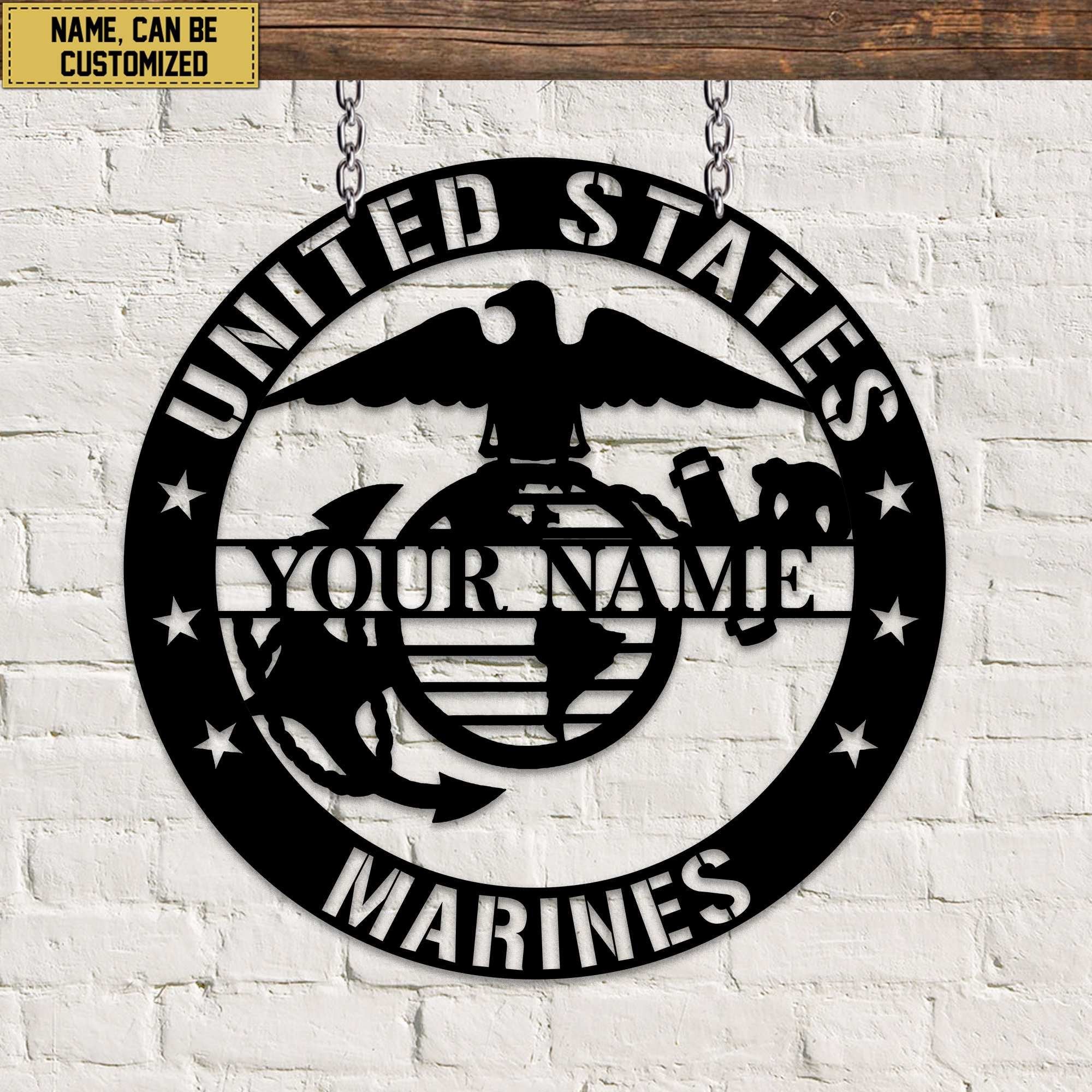 Premium Custom USMC Veteran Metal Signs VPVC900703, Gifts For Marine Veteran, Best Gifts On Father's Day, Armed Forces Day, Independence Day, Veterans Day.