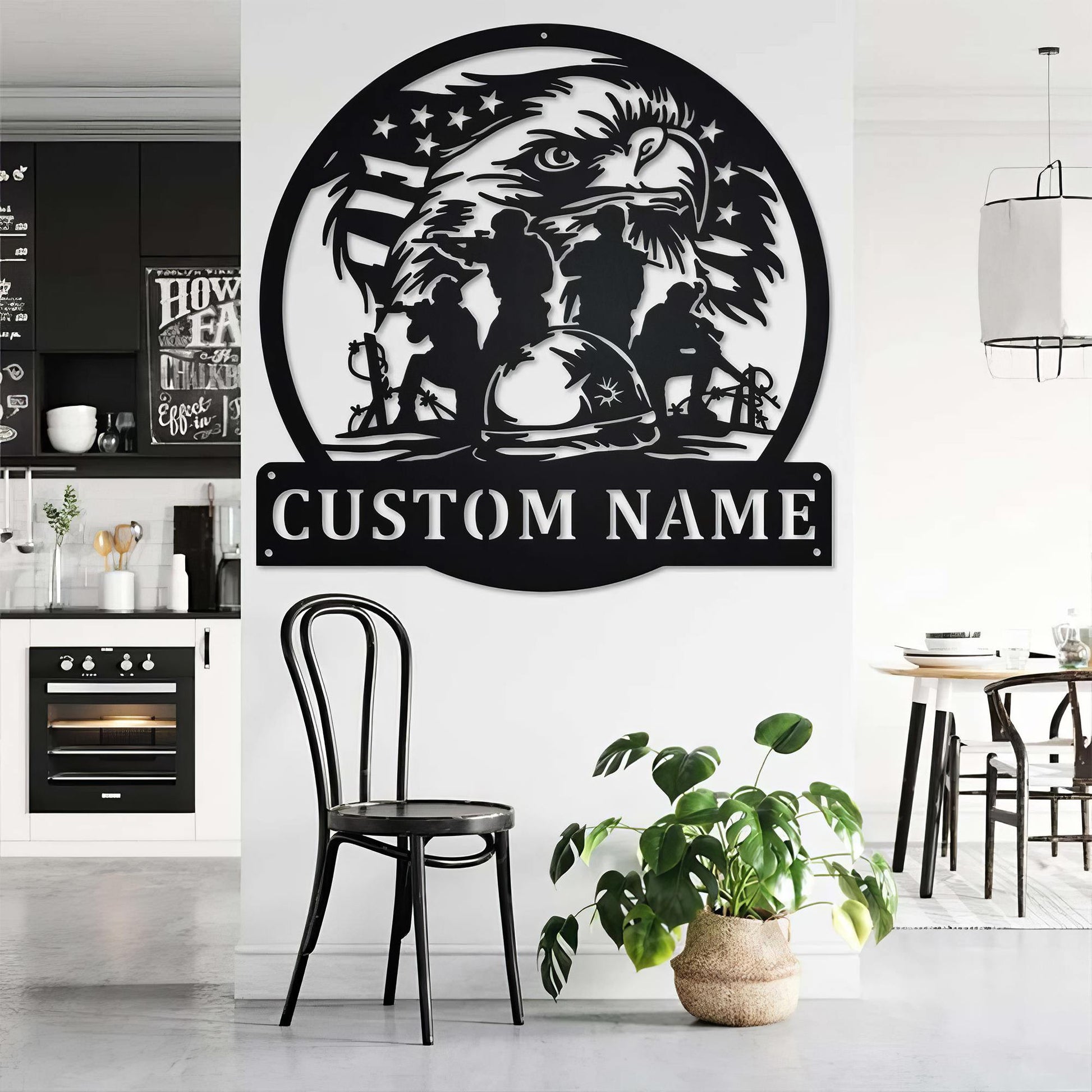 Premium Custom US Veteran Metal Signs VPVC901157, Gifts For US Veteran, US Eagle Soldier Metal Sign Patriotic Gift for Veteran Dad Grandpa