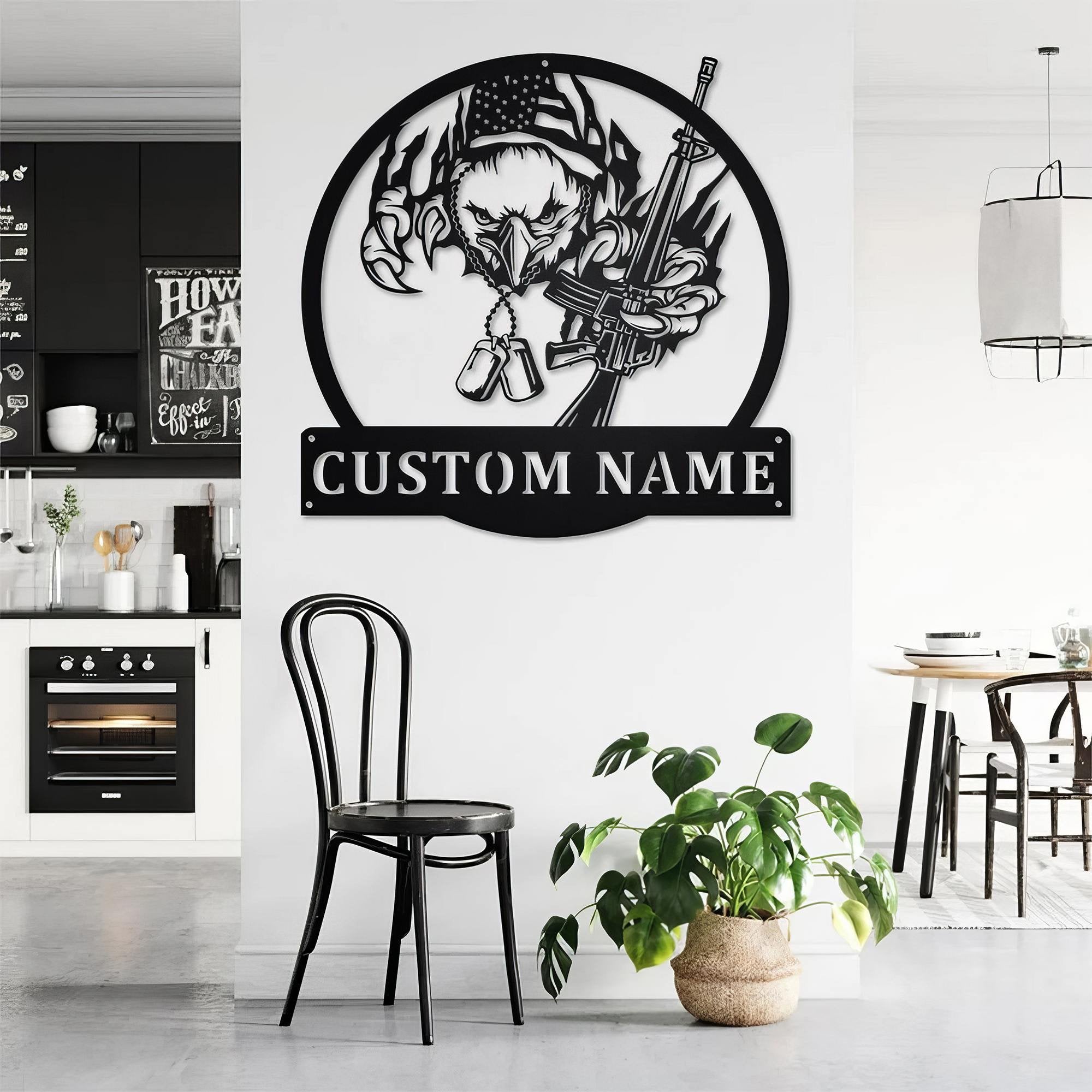 Premium Custom US Veteran Metal Signs VPVC901158, Gifts For US Veteran, US Eagle Veteran Metal Wall Art Personalized Metal Name Signs Gift for Veteran Home Decor