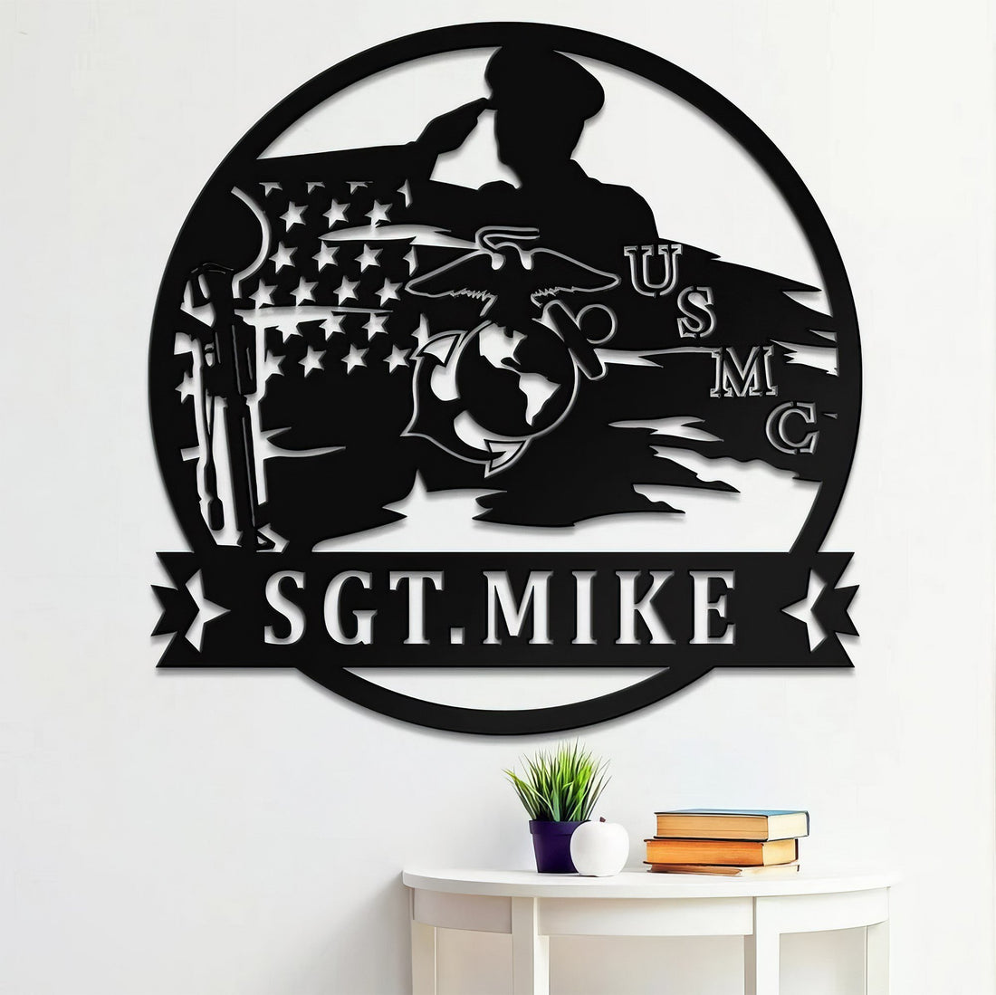 Premium Custom US Veteran Metal Signs VPVC901160, Gifts For US Veteran, US Marine Corps Wall Decor Personalized Metal Name Sign Military Gift Home Decoration