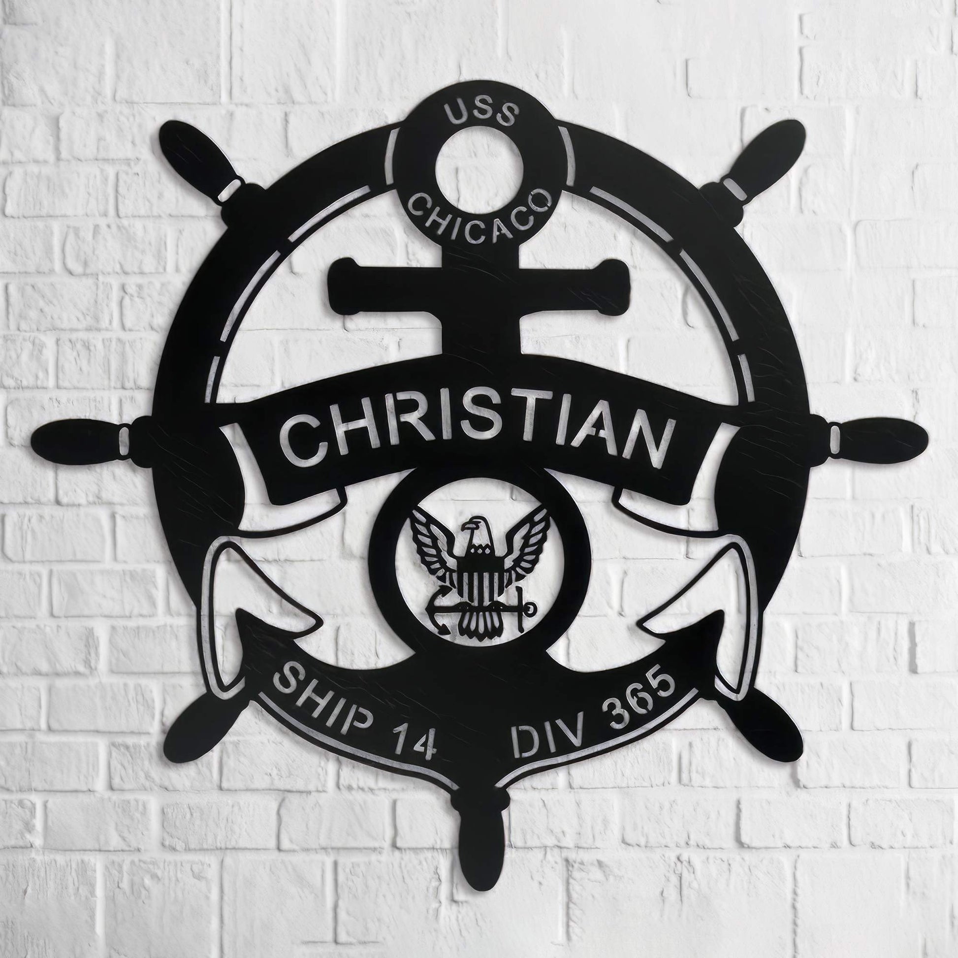 Premium Custom US Veteran Metal Signs VPVC901163, Gifts For US Veteran, US Navy Anchor Metal Art Personalized Metal Name Sign Gift for Veteran Home Decor