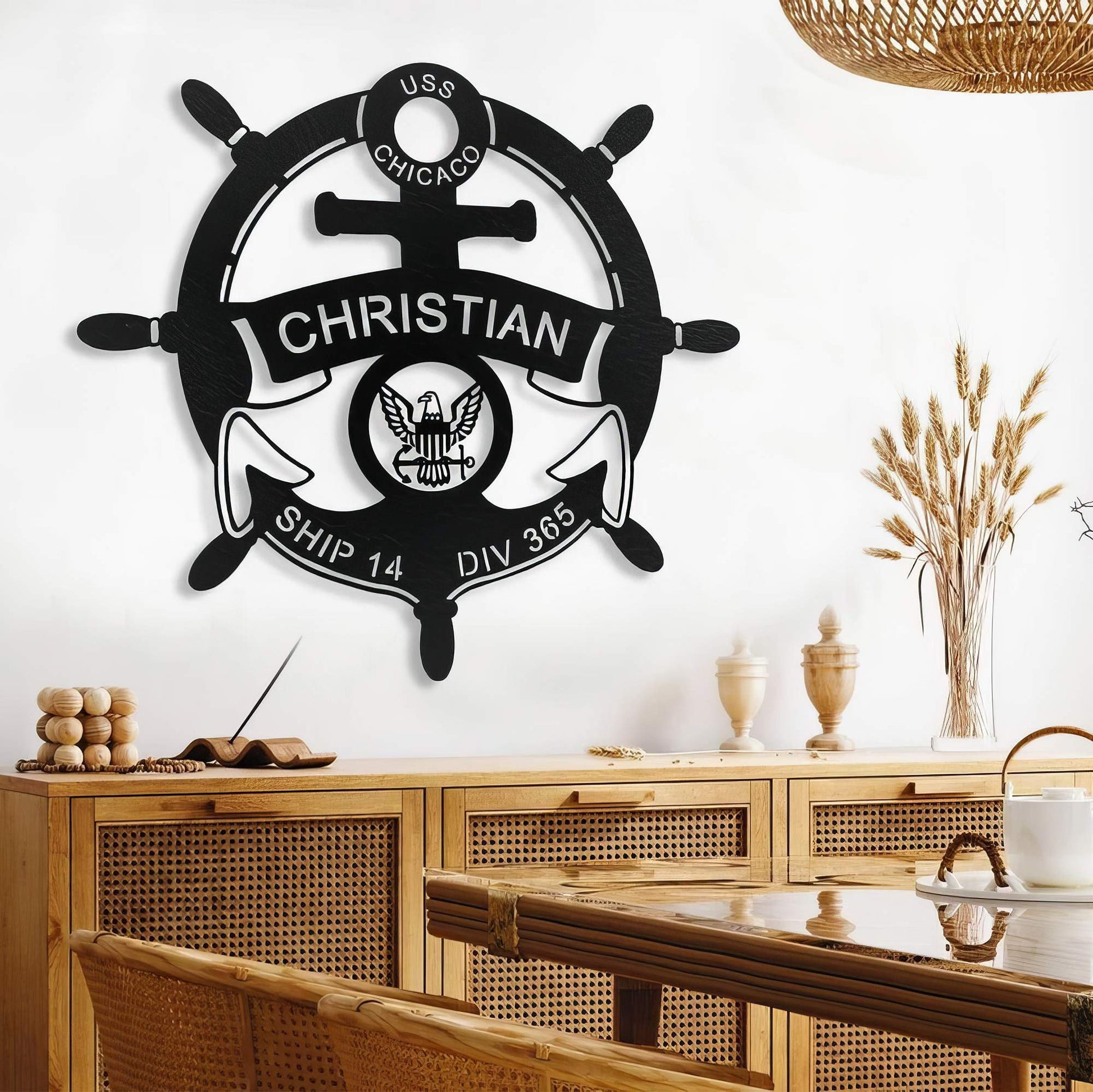 Premium Custom US Veteran Metal Signs VPVC901163, Gifts For US Veteran, US Navy Anchor Metal Art Personalized Metal Name Sign Gift for Veteran Home Decor