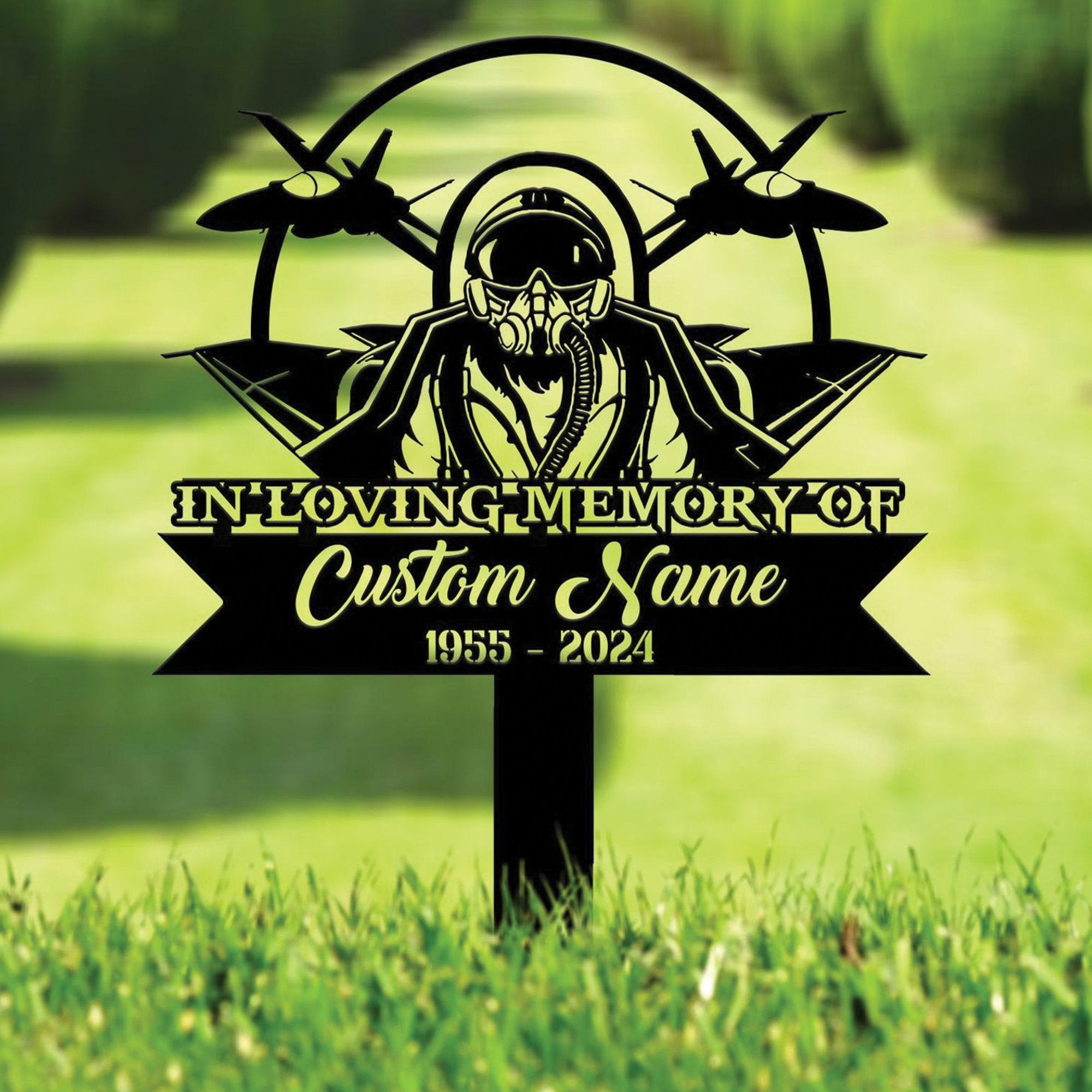 Premium Custom US Veteran Metal Signs VPVC901177, Gifts For US Veteran, Personalized Air Force Memorial Stake, Garden Metal Stake, Veteran Memorial Marker, Sympathy Gift, In Loving Memory Grave Marker