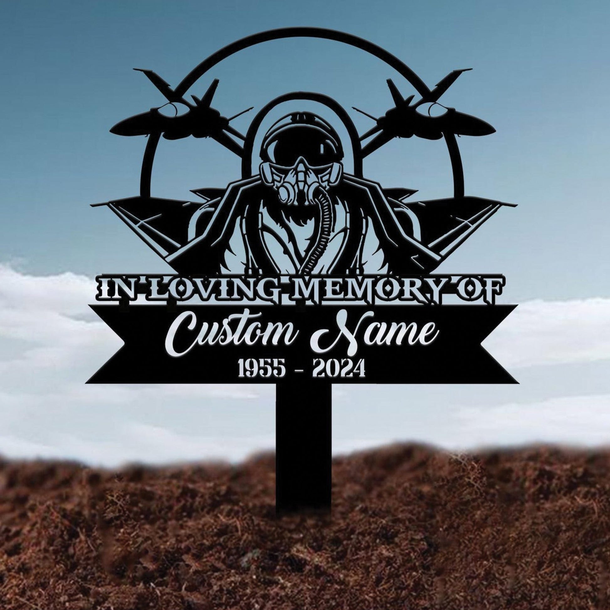 Premium Custom US Veteran Metal Signs VPVC901177, Gifts For US Veteran, Personalized Air Force Memorial Stake, Garden Metal Stake, Veteran Memorial Marker, Sympathy Gift, In Loving Memory Grave Marker