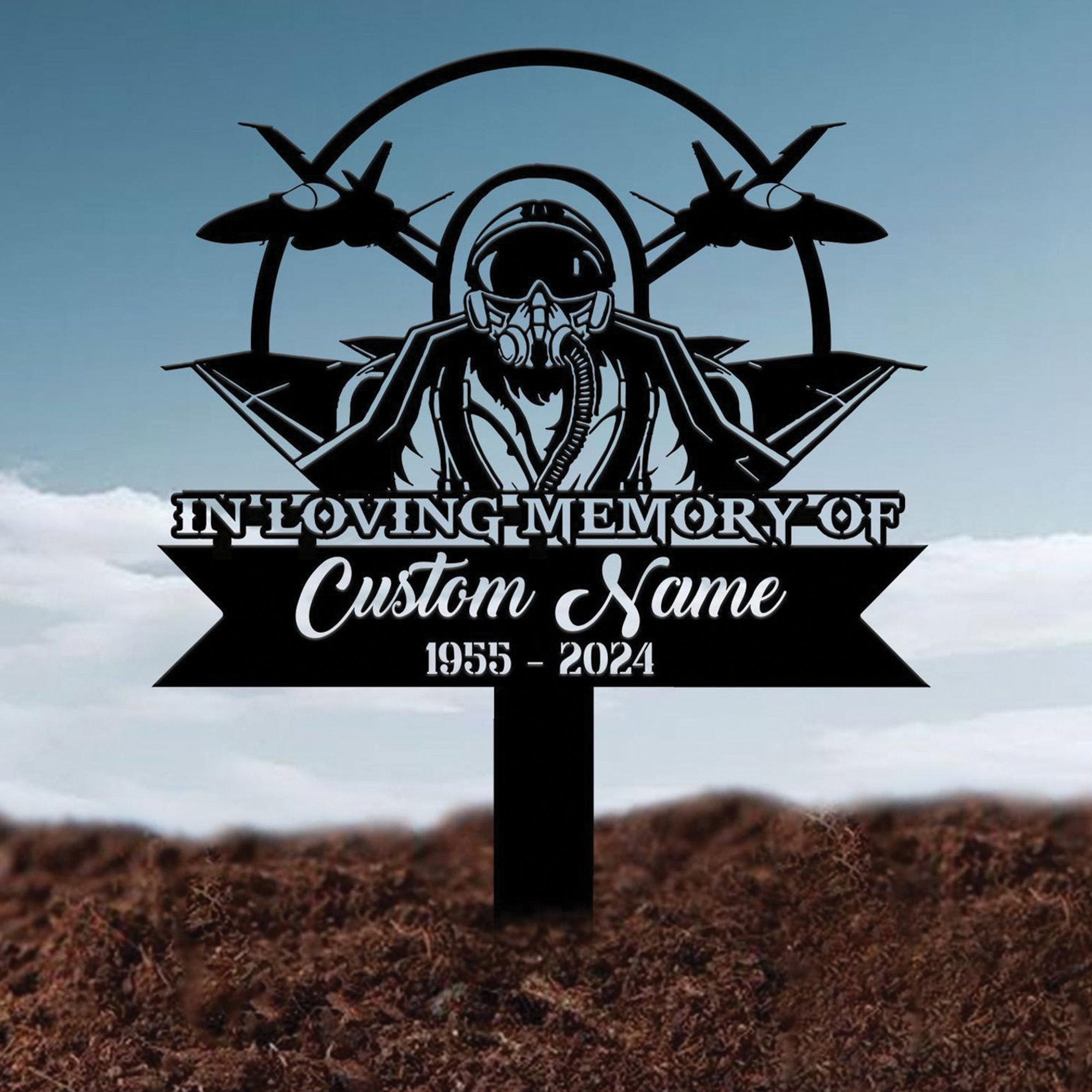 Premium Custom US Veteran Metal Signs VPVC901177, Gifts For US Veteran, Personalized Air Force Memorial Stake, Garden Metal Stake, Veteran Memorial Marker, Sympathy Gift, In Loving Memory Grave Marker