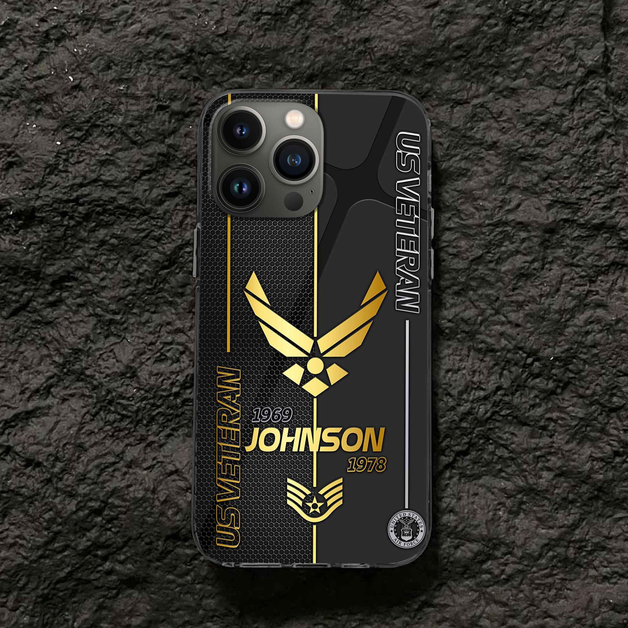 Unique Custom Name, Rank, Year USAF Phone Case VPVC502704, Gifts For Air Force Veteran, Gifts For Dad, For Husband, Best Gifts On Father's Day, Independence Day, Veterans Day.