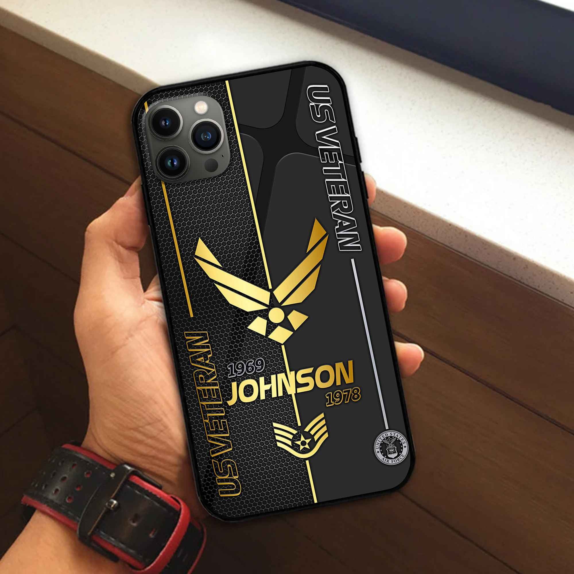 Unique Custom Name, Rank, Year USAF Phone Case VPVC502704, Gifts For Air Force Veteran, Gifts For Dad, For Husband, Best Gifts On Father's Day, Independence Day, Veterans Day.