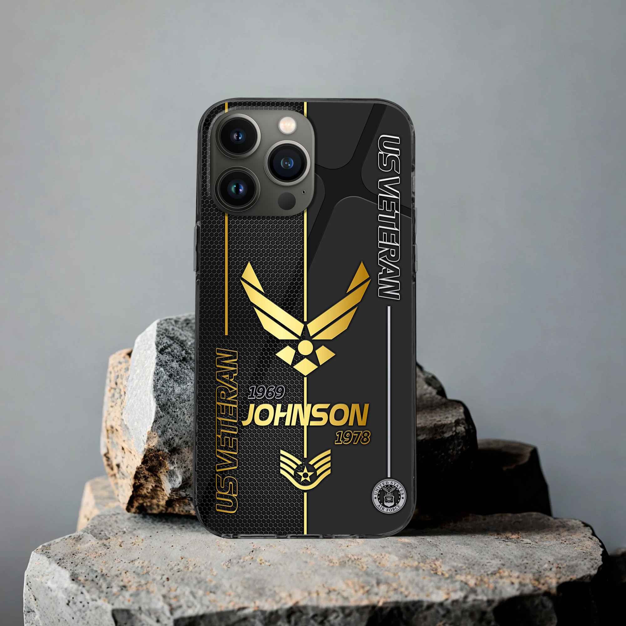 Unique Custom Name, Rank, Year USAF Phone Case VPVC502704, Gifts For Air Force Veteran, Gifts For Dad, For Husband, Best Gifts On Father's Day, Independence Day, Veterans Day.