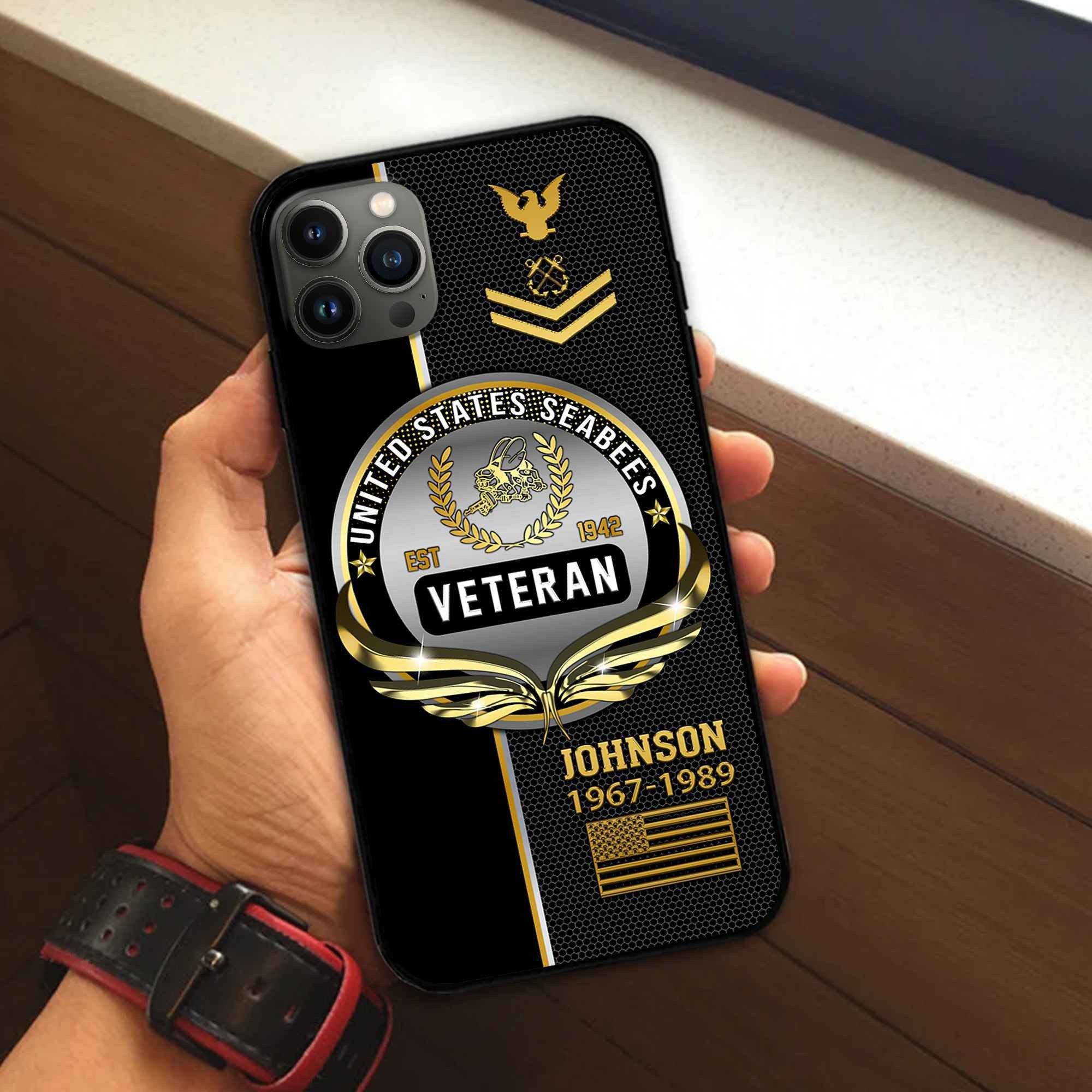US Seabees Custom Phone Case VPVC502909, Gifts For Seabees Veteran, Best Gifts On Father's Day, Armed Forces Day, Independence Day, Veterans Day.
