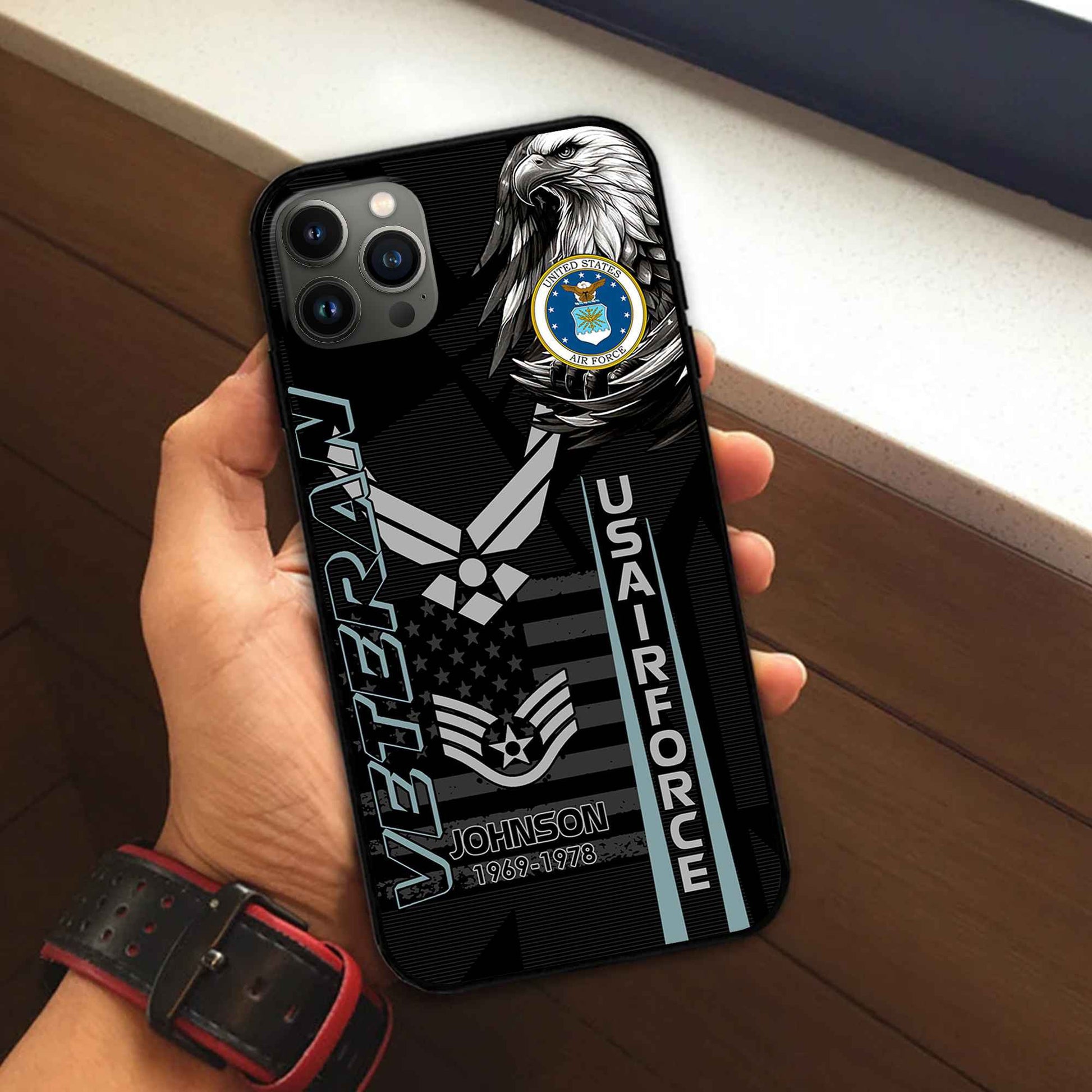 Unique Custom Name, Rank, Year USAF Phone Case VPVC503204, Gifts For Air Force Veteran, Gifts For Dad, For Husband, Best Gifts On Father's Day, Independence Day, Veterans Day.