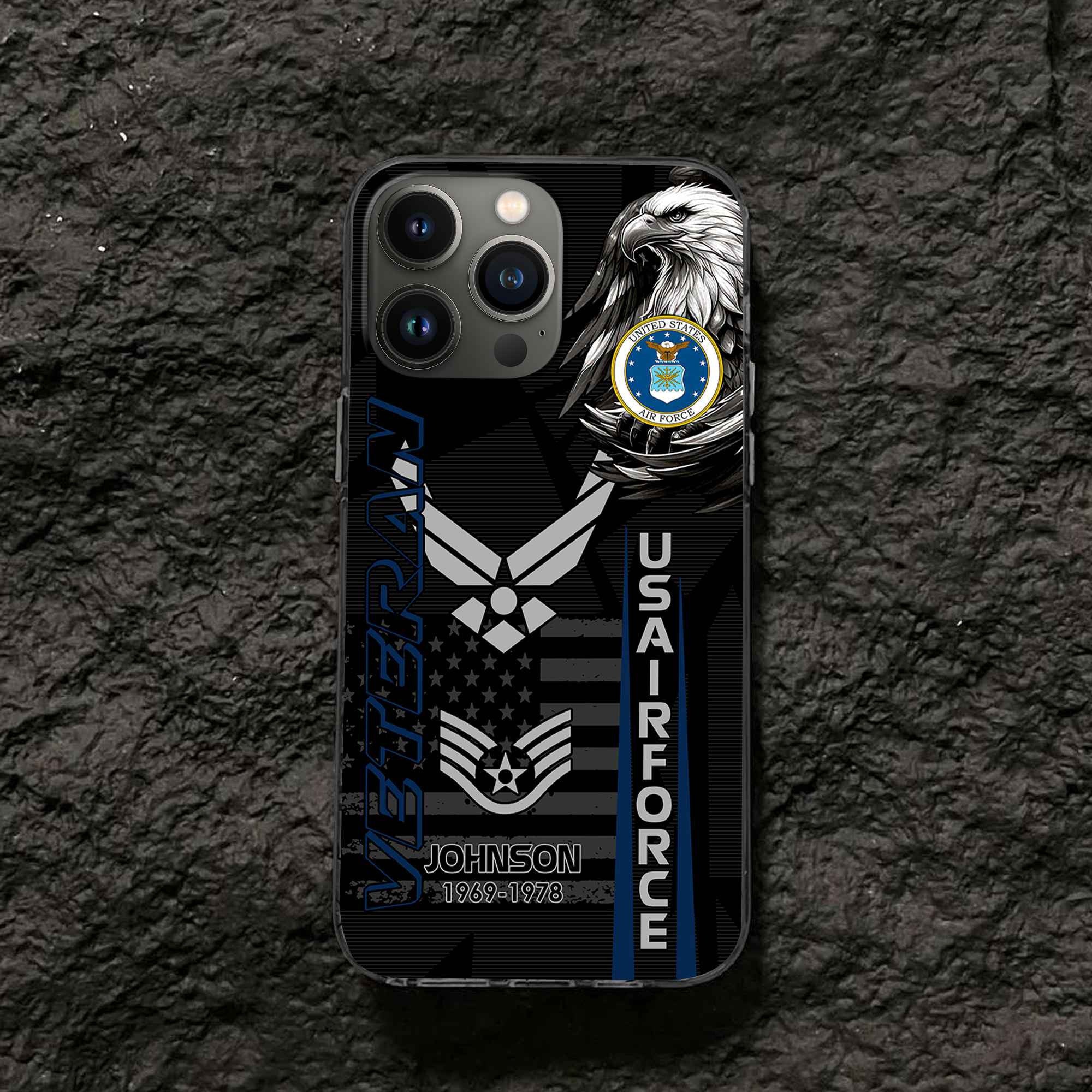 Unique Custom Name, Rank, Year USAF Phone Case VPVC503212, Gifts For Air Force Veteran, Gifts For Dad, For Husband, Best Gifts On Father's Day, Independence Day, Veterans Day.