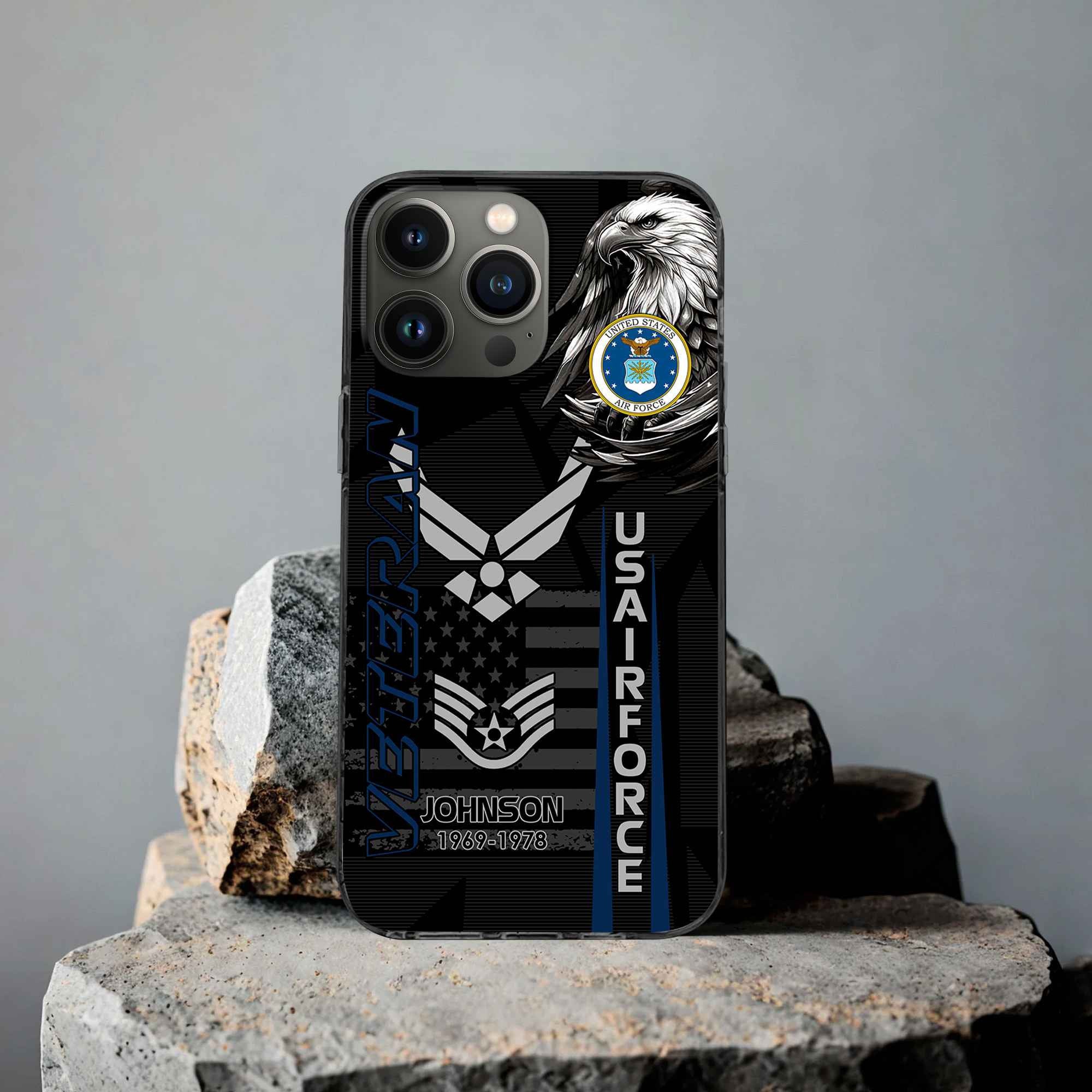 Unique Custom Name, Rank, Year USAF Phone Case VPVC503212, Gifts For Air Force Veteran, Gifts For Dad, For Husband, Best Gifts On Father's Day, Independence Day, Veterans Day.
