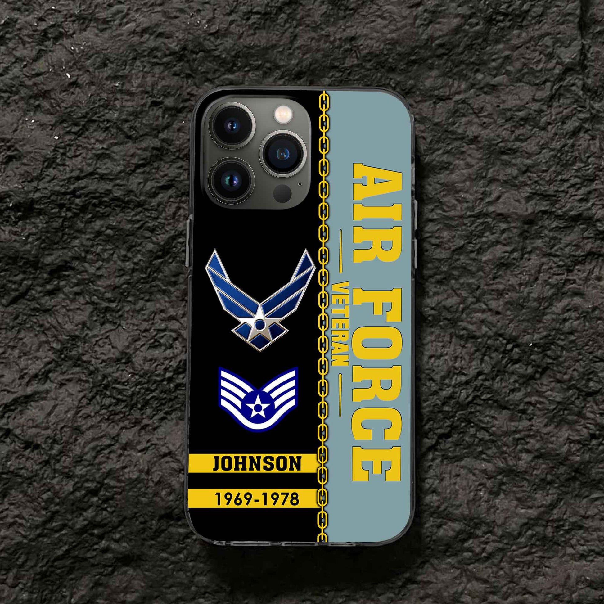Unique Custom Name, Rank, Year USAF Phone Case VPVC503704, Gifts For Air Force Veteran, Gifts For Dad, For Husband, Best Gifts On Father's Day, Independence Day, Veterans Day.