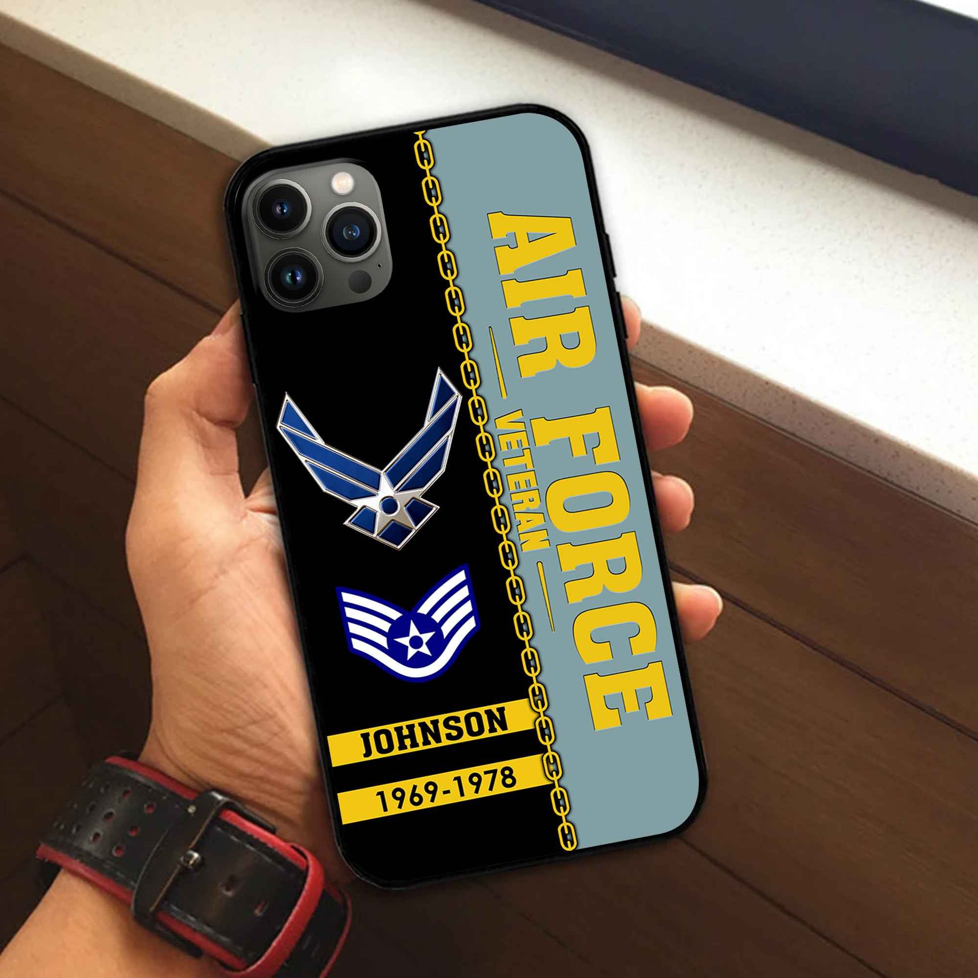 Unique Custom Name, Rank, Year USAF Phone Case VPVC503704, Gifts For Air Force Veteran, Gifts For Dad, For Husband, Best Gifts On Father's Day, Independence Day, Veterans Day.