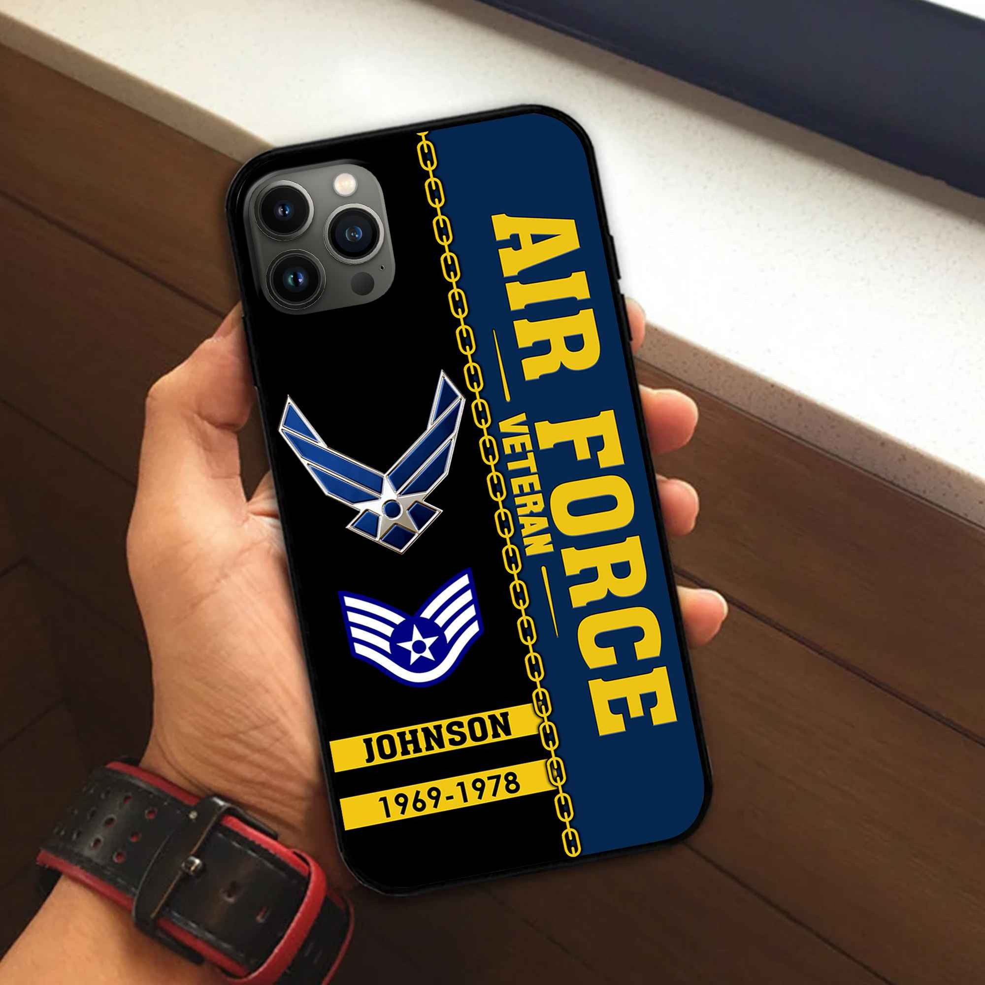 Unique Custom Name, Rank, Year USAF Phone Case VPVC503712, Gifts For Air Force Veteran, Gifts For Dad, For Husband, Best Gifts On Father's Day, Independence Day, Veterans Day.