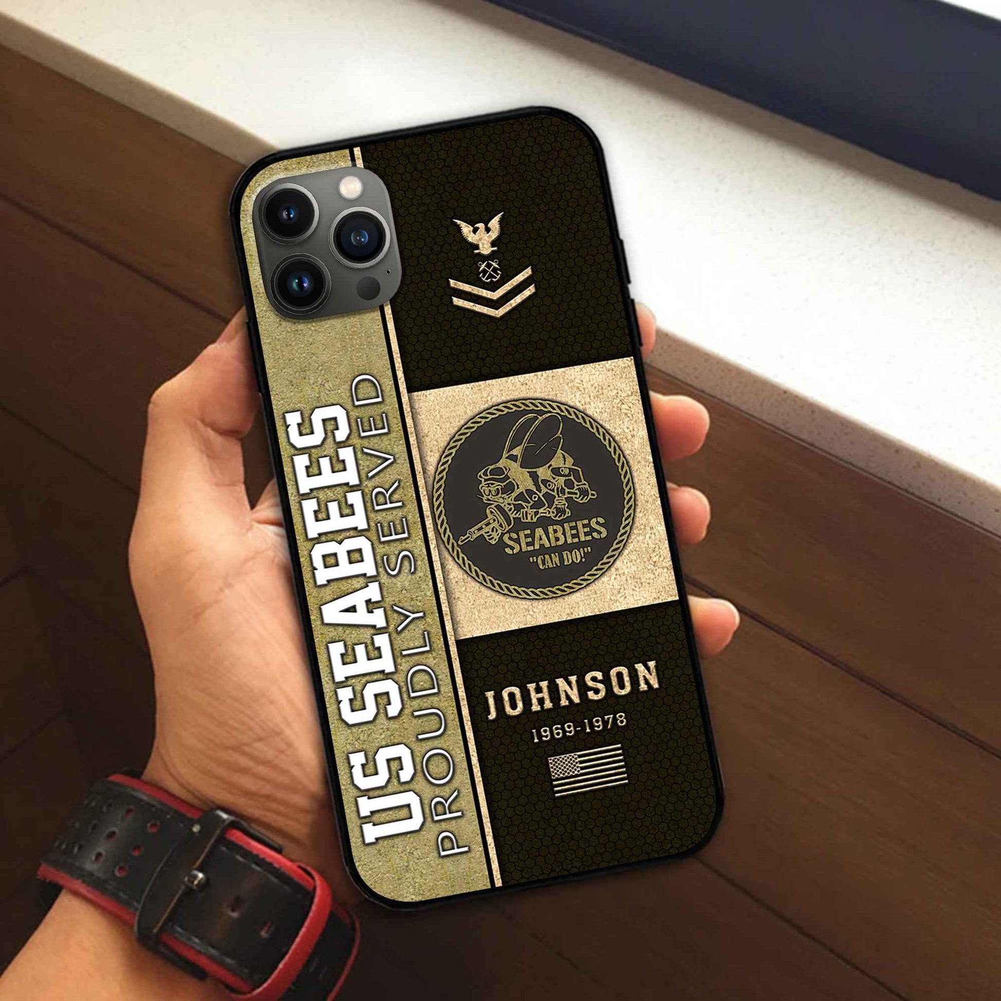 US Seabees Custom Phone Case VPVC503909, Gifts For Seabees Veteran, Best Gifts On Father's Day, Armed Forces Day, Independence Day, Veterans Day.