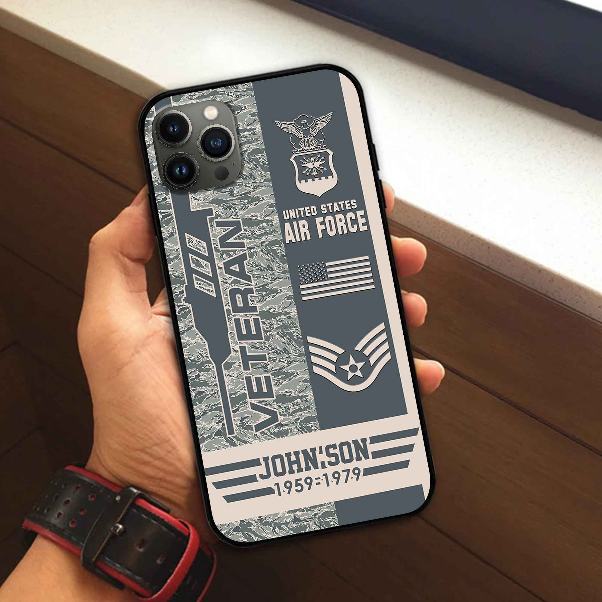 Unique Custom Name, Rank, Year USAF Phone Case VPVC504204, Gifts For Air Force Veteran, Gifts For Dad, For Husband, Best Gifts On Father's Day, Independence Day, Veterans Day.