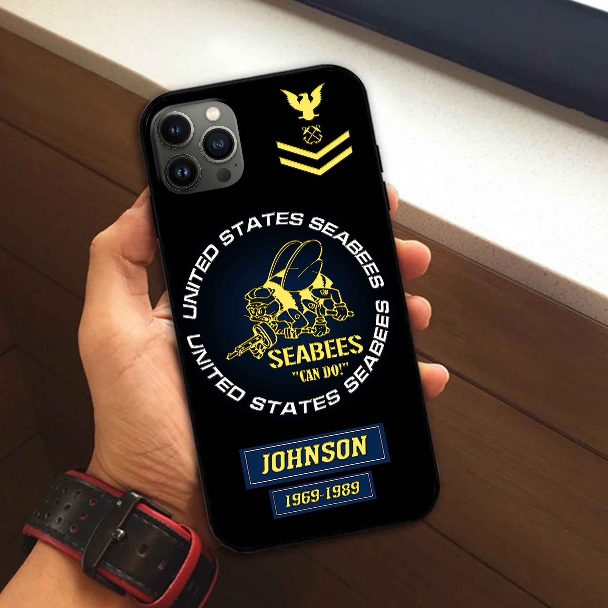 US Seabees Custom Phone Case VPVC504409, Gifts For Seabees Veteran, Best Gifts On Father's Day, Armed Forces Day, Independence Day, Veterans Day.