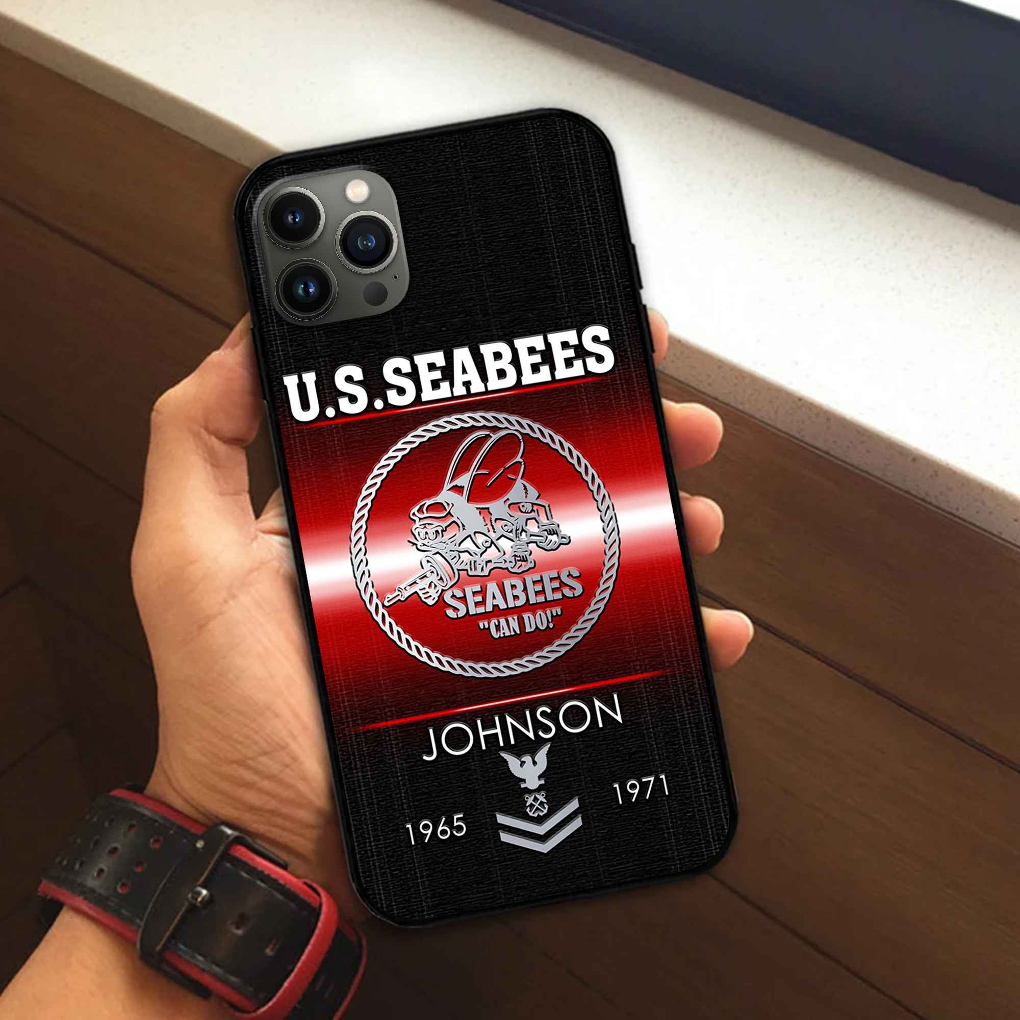 US Seabees Custom Phone Case VPVC504909, Gifts For Seabees Veteran, Best Gifts On Father's Day, Armed Forces Day, Independence Day, Veterans Day.