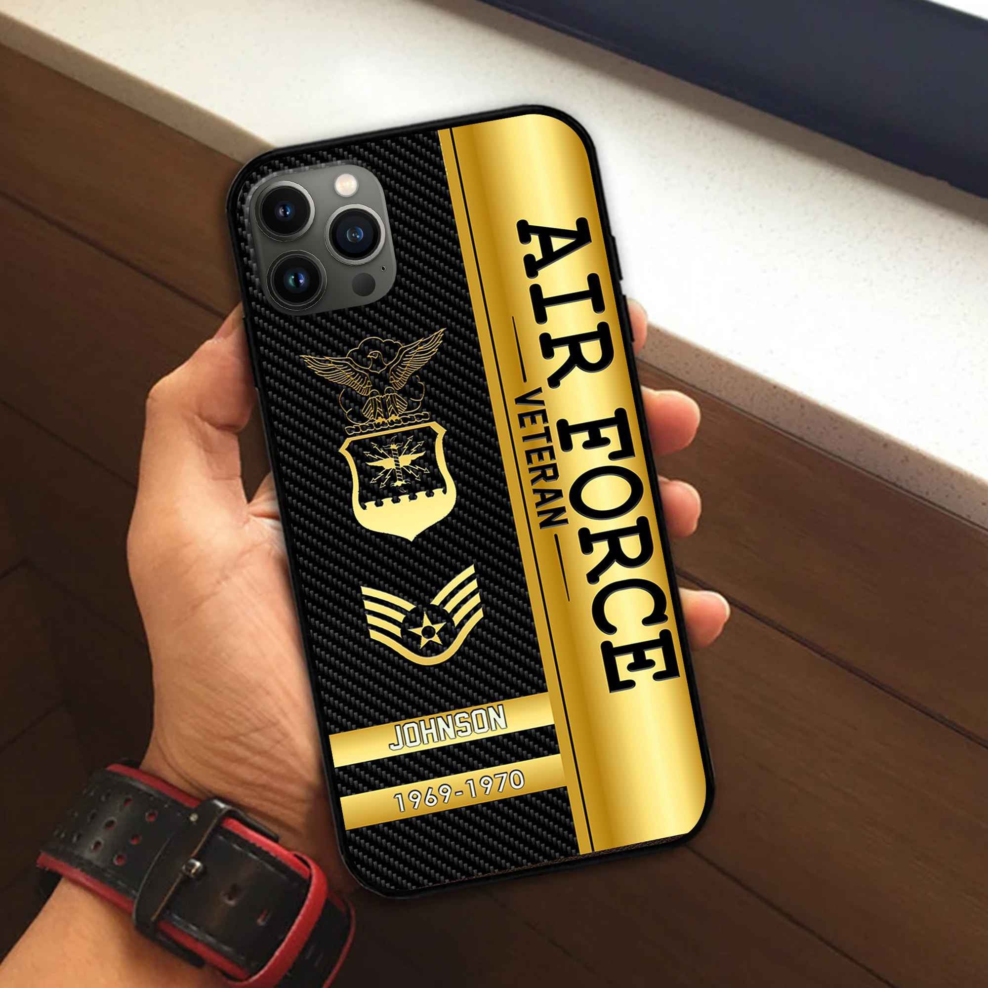 Unique Custom Name, Rank, Year USAF Phone Case VPVC505204, Gifts For Air Force Veteran, Gifts For Dad, For Husband, Best Gifts On Father's Day, Independence Day, Veterans Day.