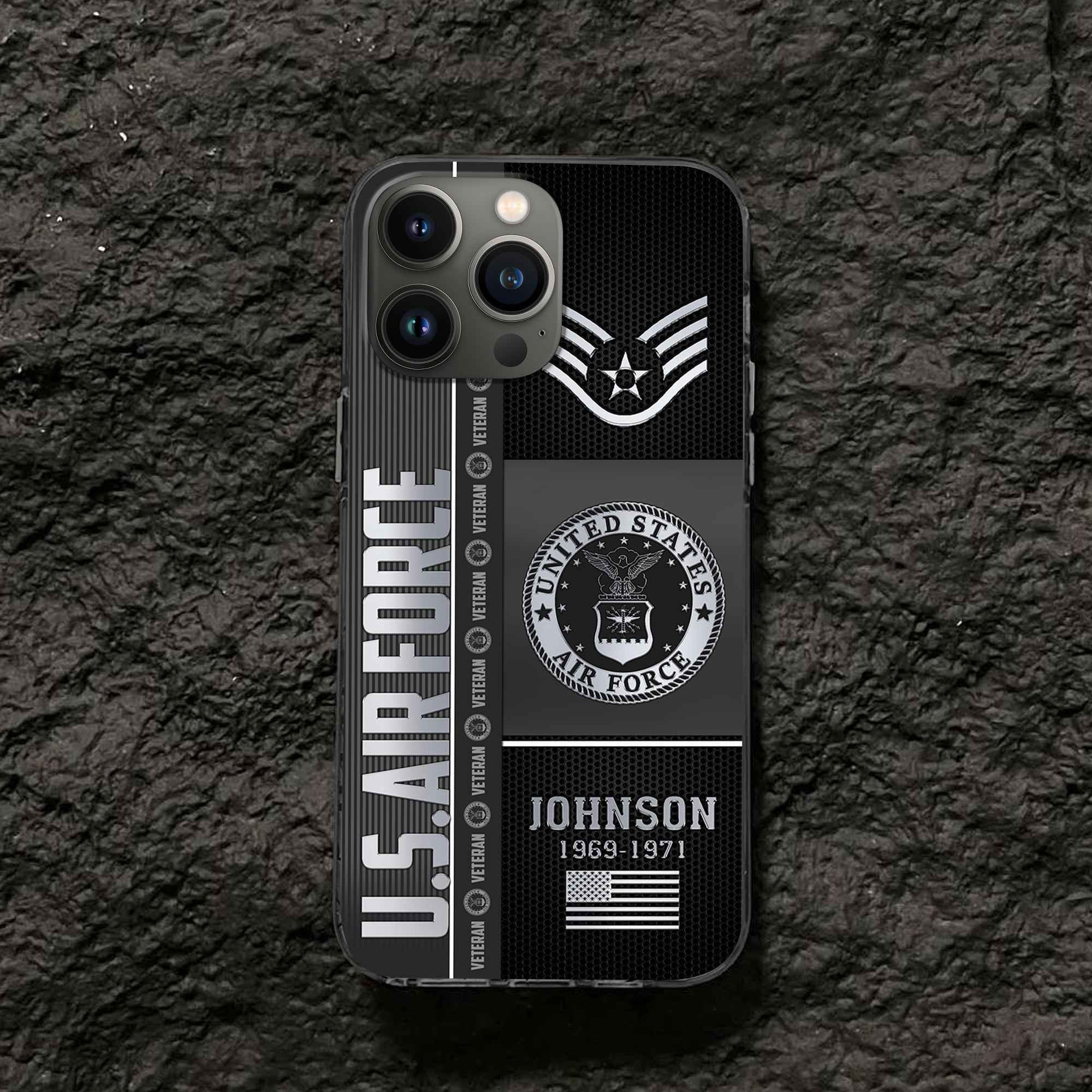 Unique Custom Name, Rank, Year USAF Phone Case VPVC505704, Gifts For Air Force Veteran, Gifts For Dad, For Husband, Best Gifts On Father's Day, Independence Day, Veterans Day.