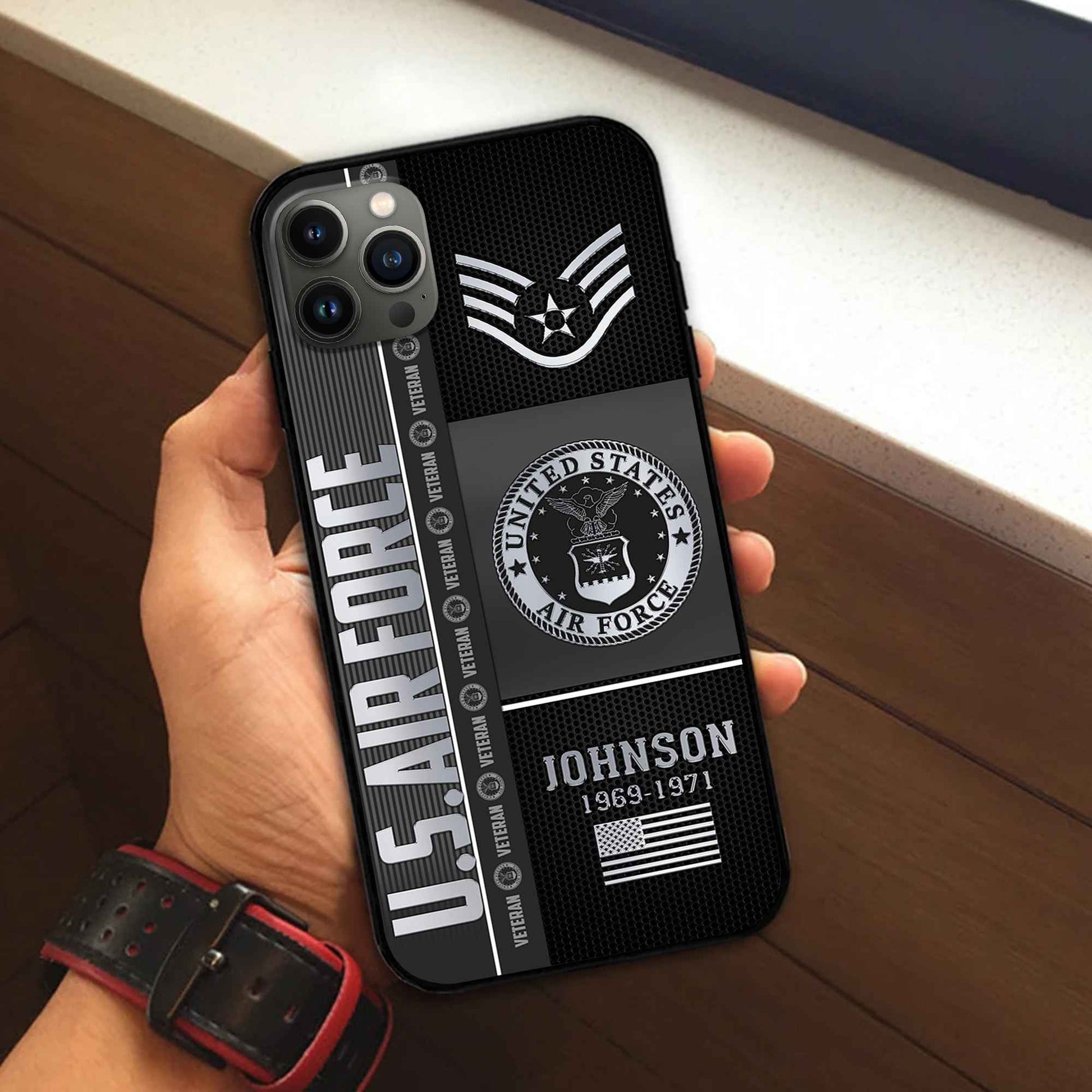 Unique Custom Name, Rank, Year USAF Phone Case VPVC505704, Gifts For Air Force Veteran, Gifts For Dad, For Husband, Best Gifts On Father's Day, Independence Day, Veterans Day.