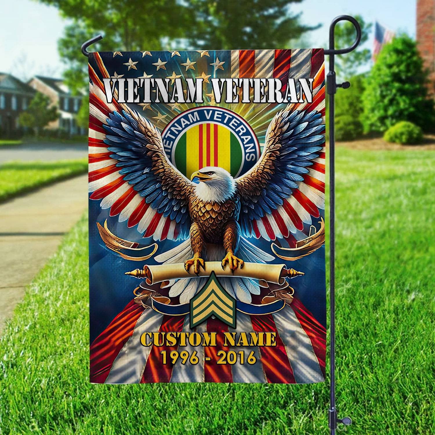 Premium Custom Name, Rank Vietnam Veteran Flag VPVC110306, Gift For Vietnam Veteran, American Flag, Patriotic Flag, Garden Flag, House Flag, Best Gifts On Father's Day, Independence Day, Veterans Day.