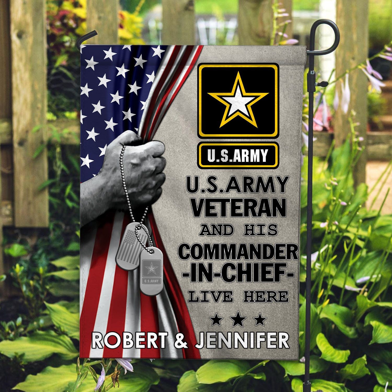 US Army Flag VPVC110501, Custom Name, Gift For Army Veteran, American Flag, Patriotic Flag, Garden Flag, House Flag, Best Gifts On Father's Day, Independence Day, Veterans Day.