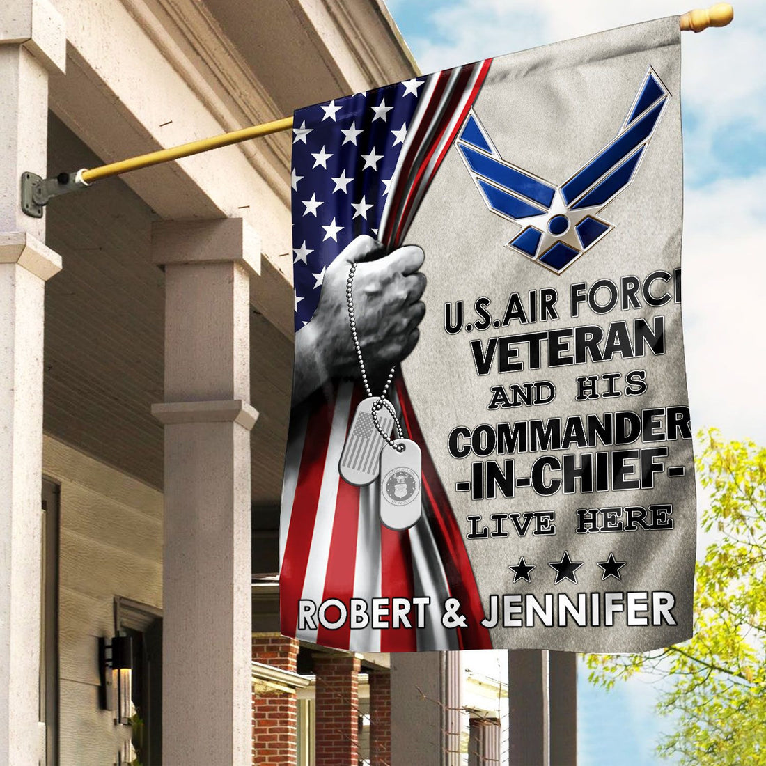 USAF Flag VPVC110504, Custom Name, Gift For Air Force Veteran, American Flag, Patriotic Flag, Garden Flag, House Flag, Best Gifts On Father's Day, Independence Day, Veterans Day.