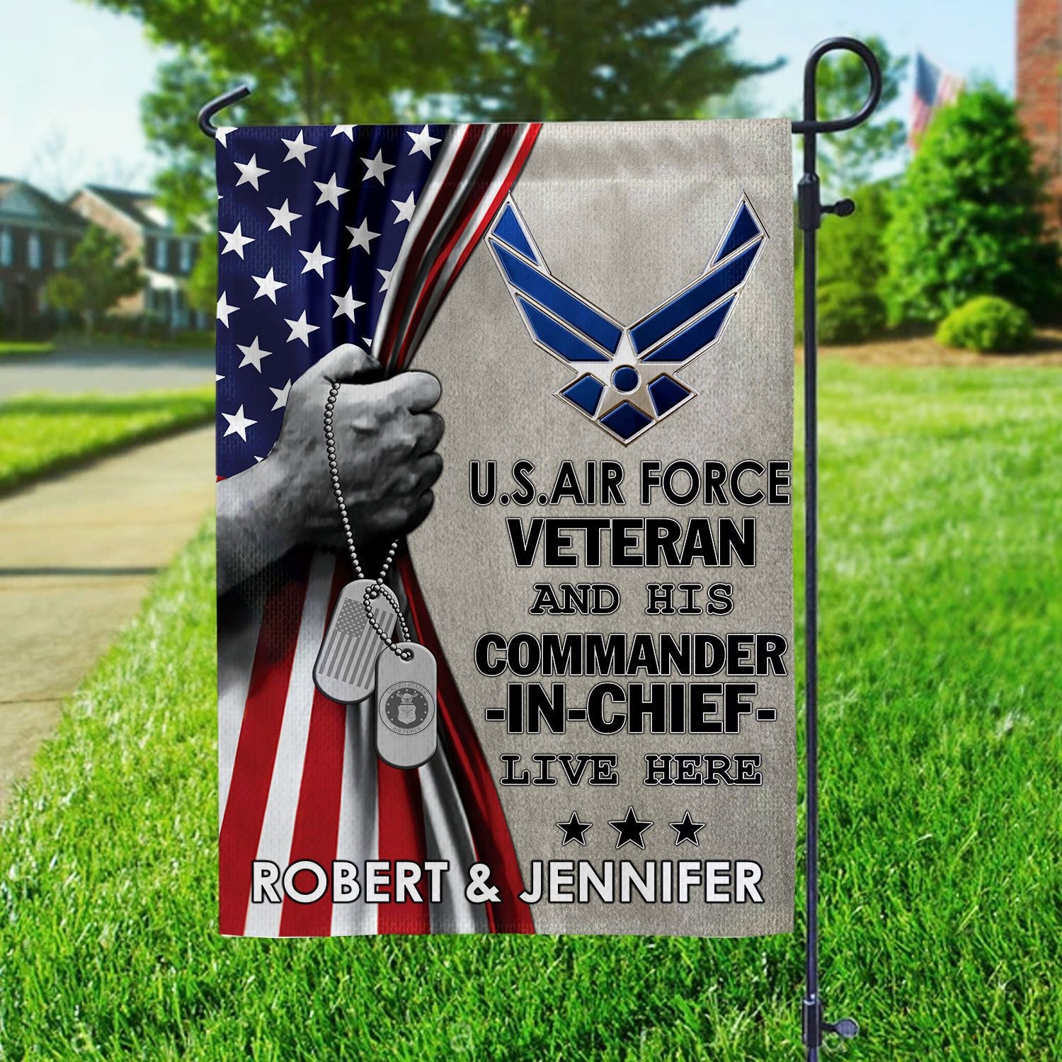 USAF Flag VPVC110504, Custom Name, Gift For Air Force Veteran, American Flag, Patriotic Flag, Garden Flag, House Flag, Best Gifts On Father's Day, Independence Day, Veterans Day.