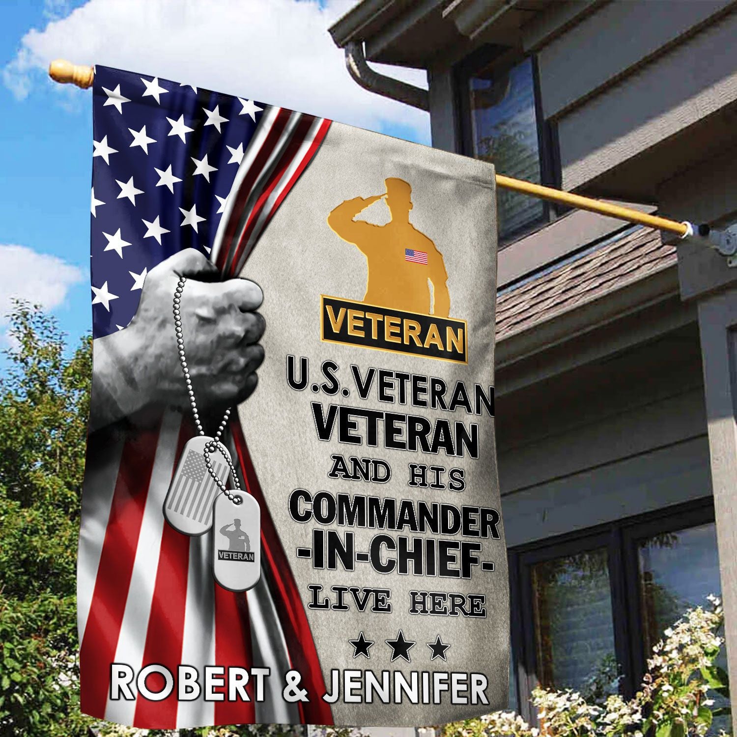 US Veteran Flag VPVC110507, Custom Name, Gift For US Veteran, American Flag, Patriotic Flag, Garden Flag, House Flag, Best Gifts On Father's Day, Independence Day, Veterans Day.