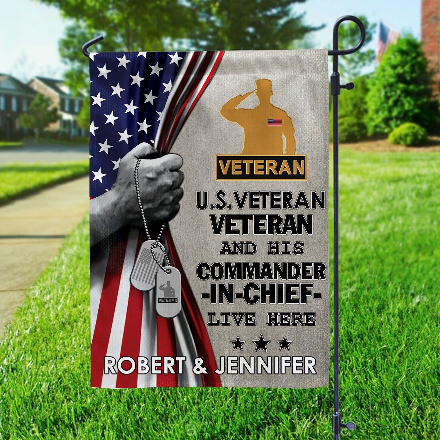US Veteran Flag VPVC110507, Custom Name, Gift For US Veteran, American Flag, Patriotic Flag, Garden Flag, House Flag, Best Gifts On Father's Day, Independence Day, Veterans Day.