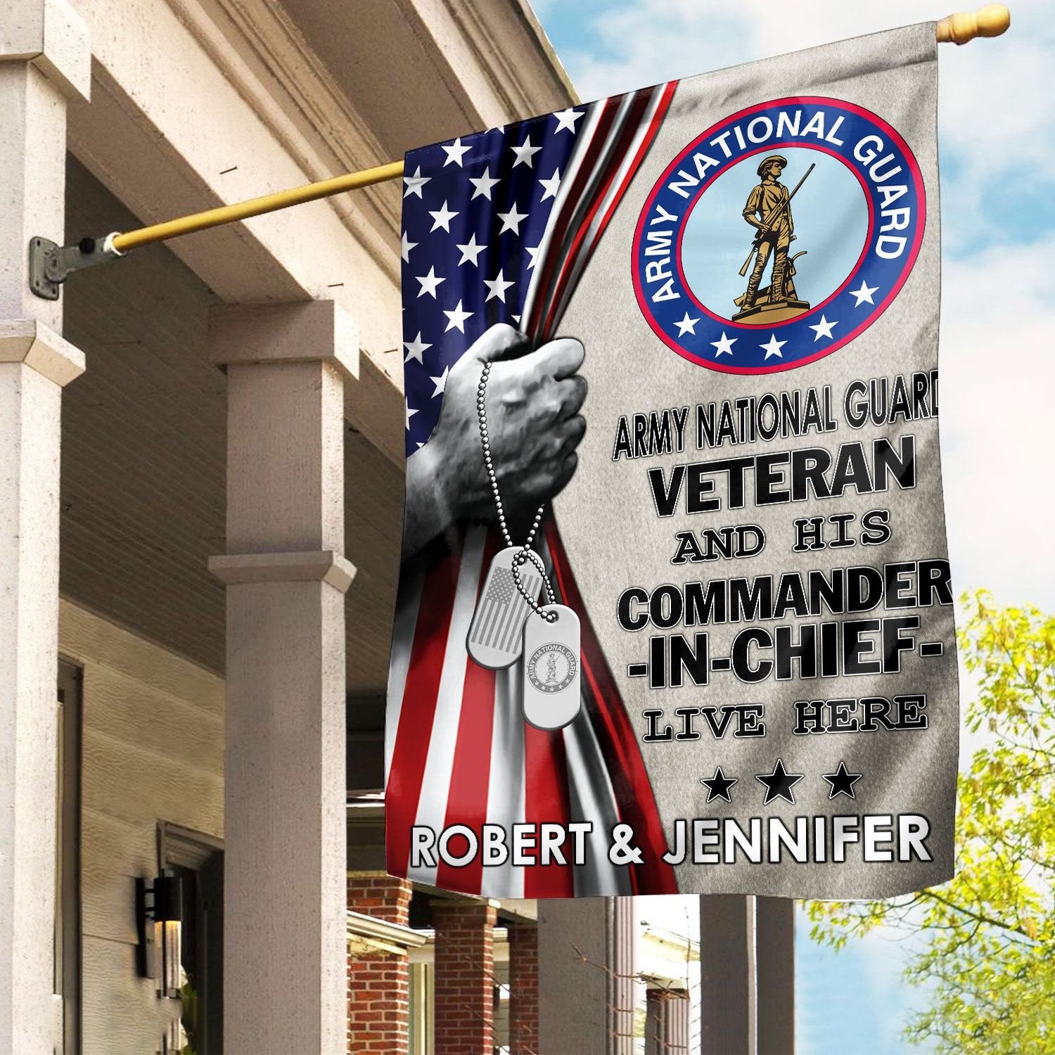 US Army National Guard Veteran Flag VPVC110508, Custom Name, Gift For Army National Guard Veteran, American Flag, Patriotic Flag, Garden Flag, House Flag, Best Gifts On Father's Day, Independence Day, Veterans Day.