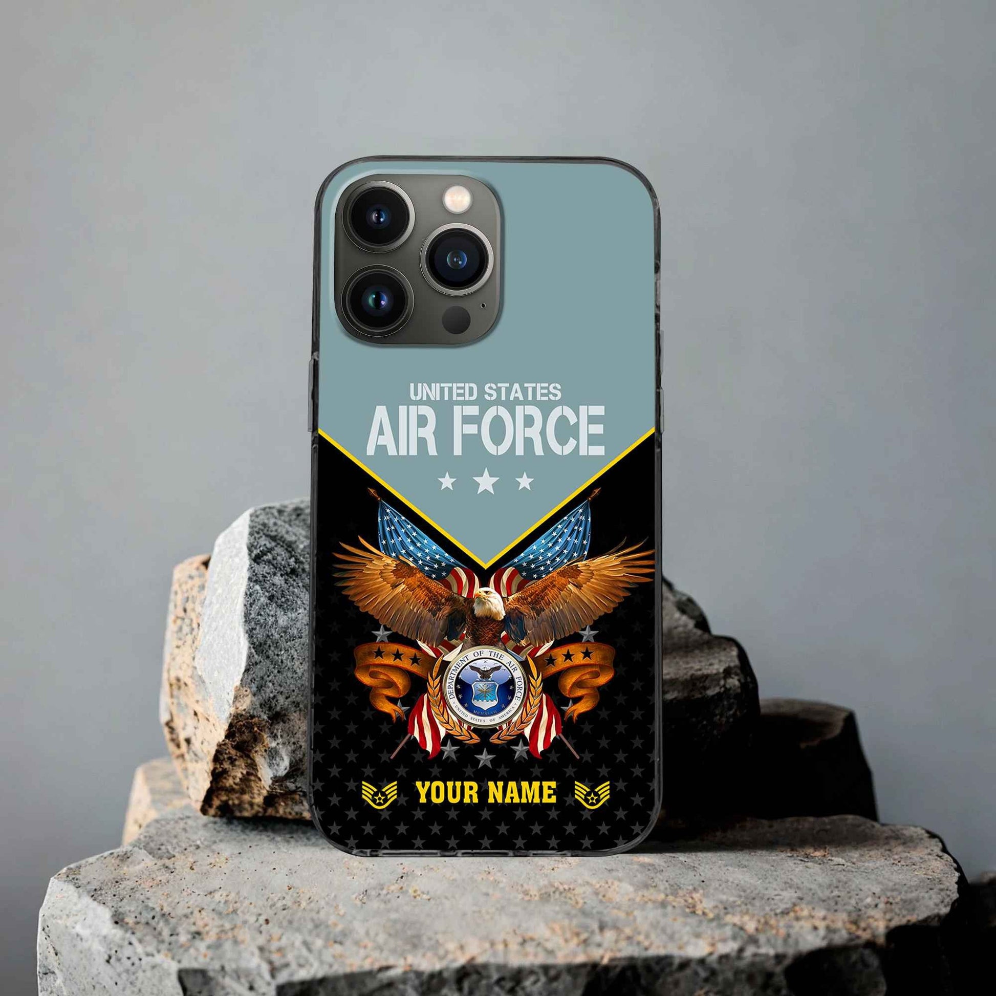 Unique Custom Name, Rank, USAF Phone Case VPVC506204, Gifts For Air Force Veteran, Best Gifts On Father's Day, Independence Day, Veterans Day.
