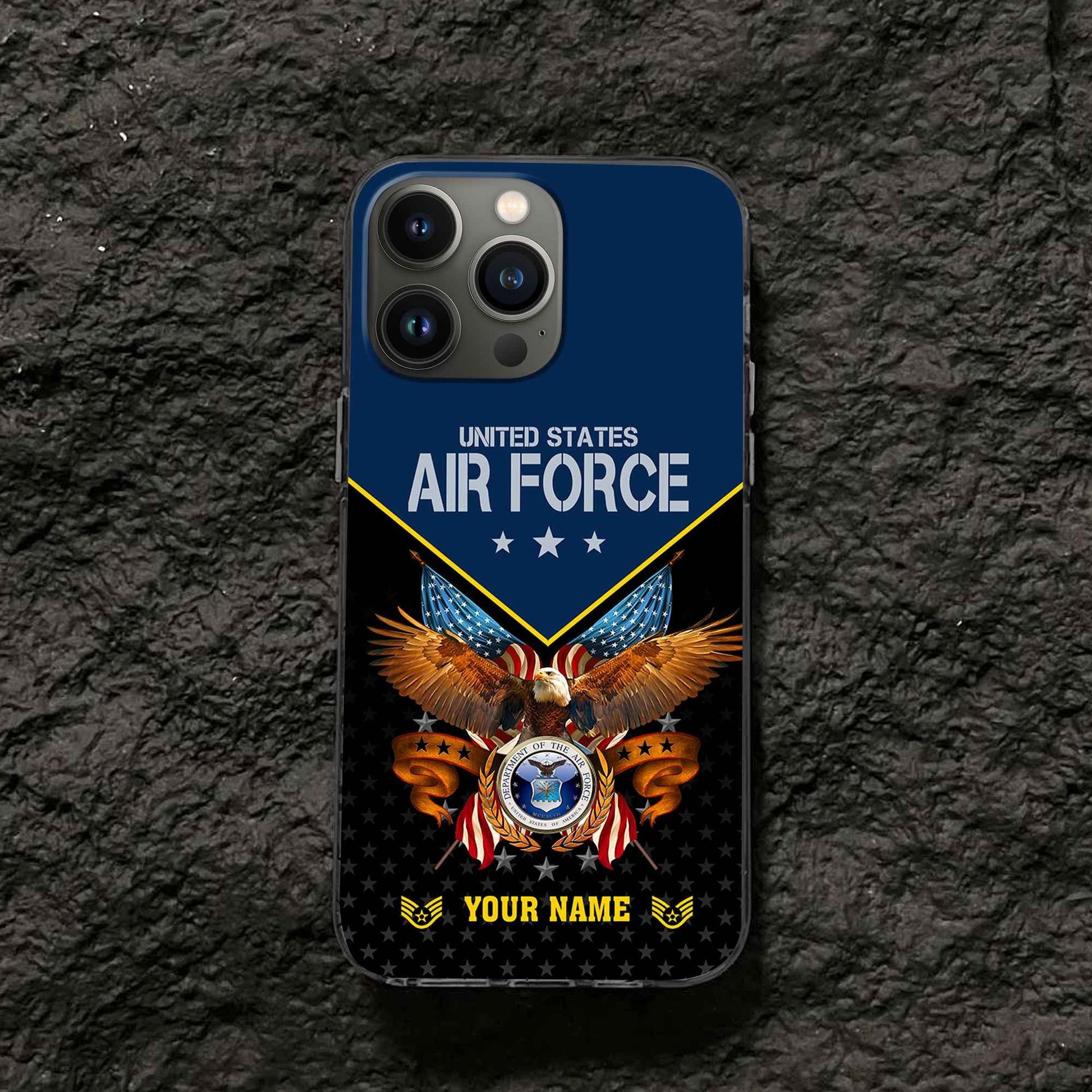 Unique Custom Name, Rank, USAF Phone Case VPVC506212, Gifts For Air Force Veteran, Best Gifts On Father's Day, Independence Day, Veterans Day.
