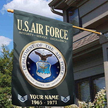 USAF Flag VPVC112204, Custom Name, Rank, Year, Gift For Air Force Veteran, American Flag, Patriotic Flag, Garden Flag, House Flag