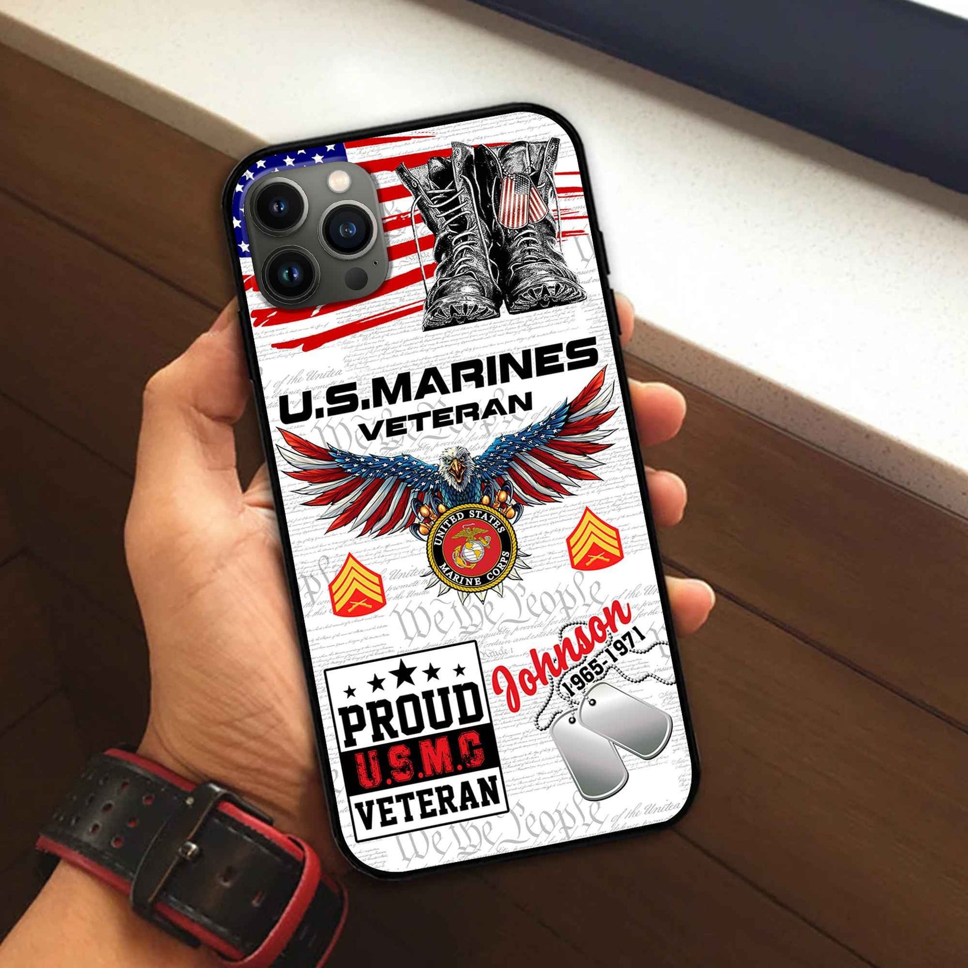 Unique Custom Name, Rank, Year, USMC Phone Case VPVC507303, Gifts For Marine Veteran, Best Gifts On Father's Day, Independence Day, Veterans Day.