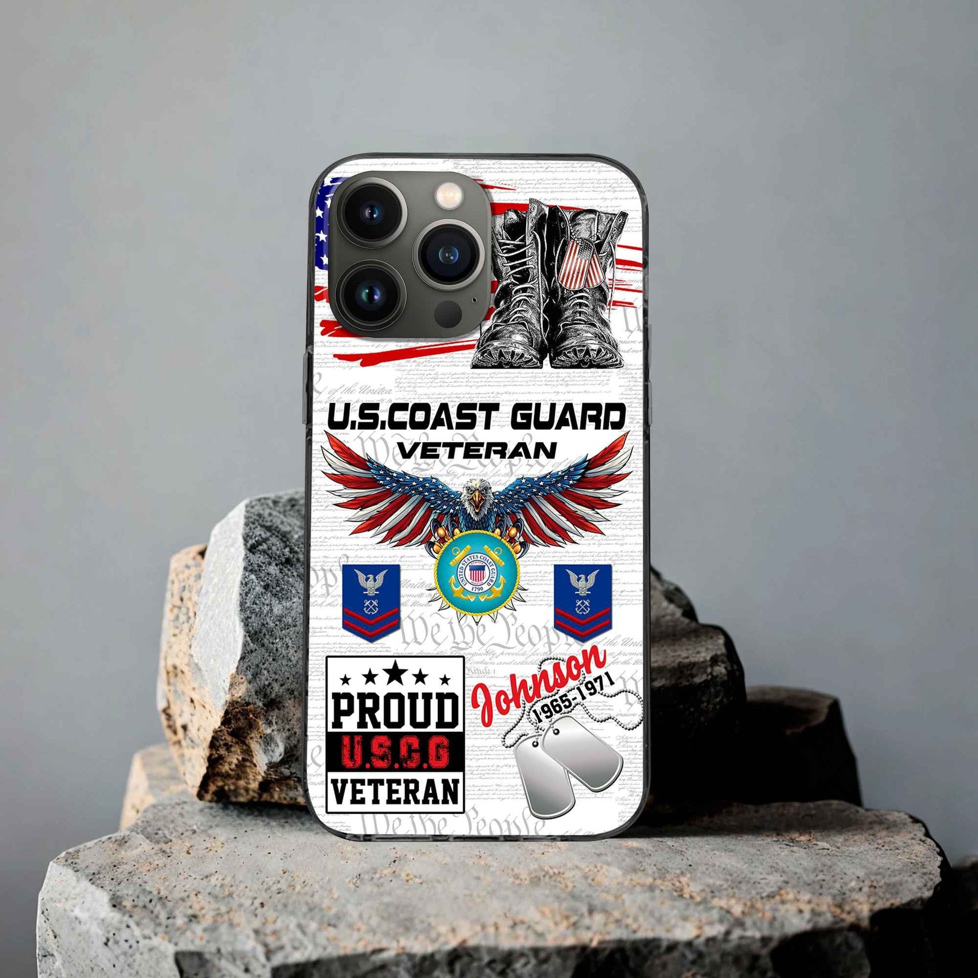 Unique Custom Name, Rank, Year, USCG Phone Case VPVC507305, Gifts For Coast Guard Veteran, Best Gifts On Father's Day, Independence Day, Veterans Day.